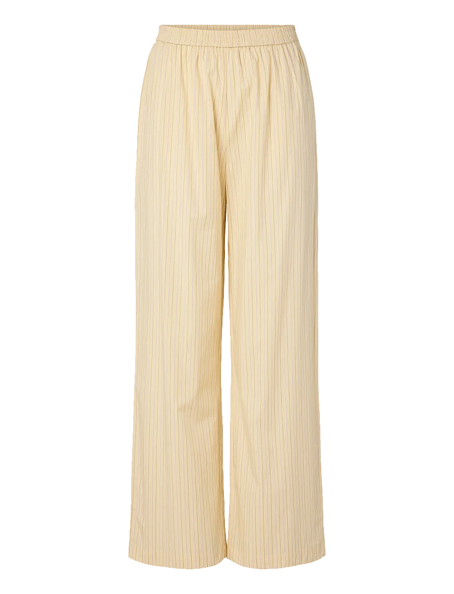 Pieces - PCAPRIL HW WIDE PANTS WVN D2D PP - laia säärega püksid - french vanilla - 1