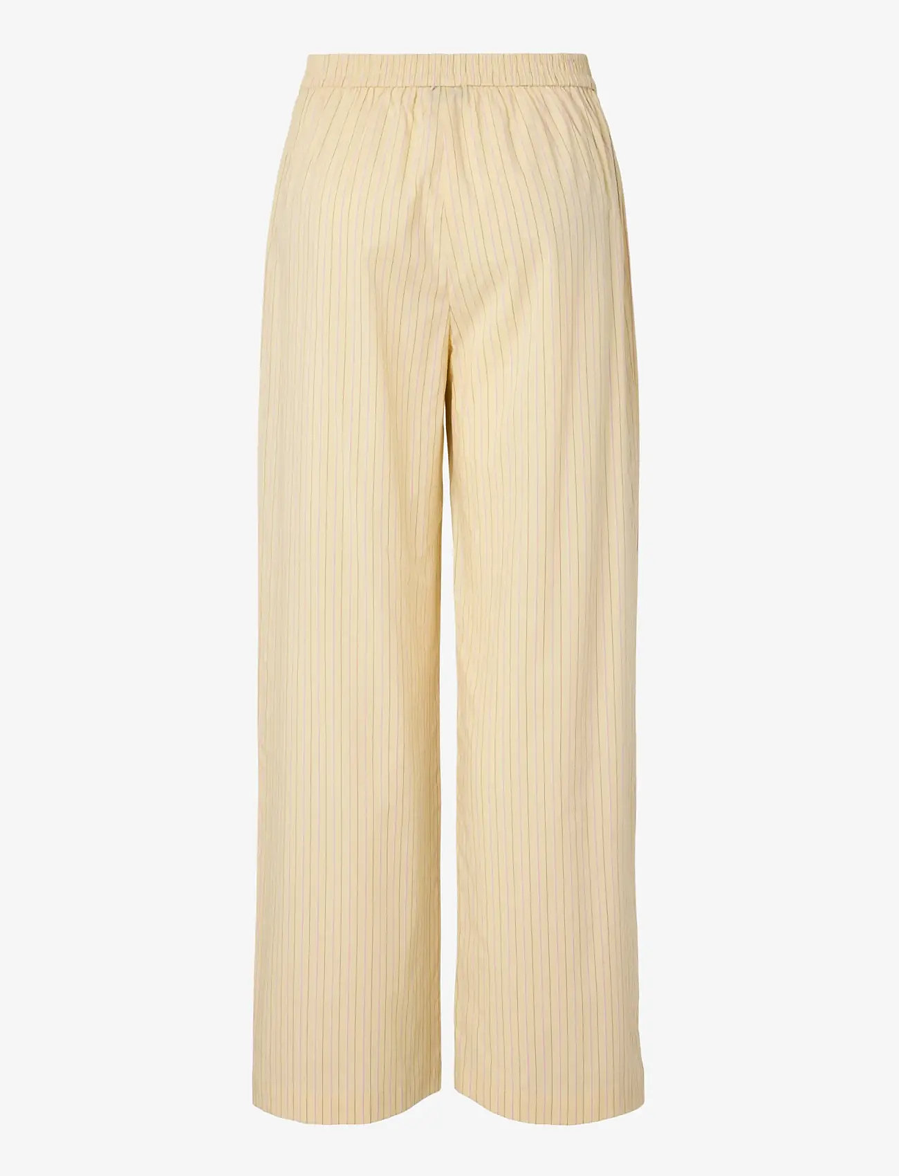 Pieces - PCAPRIL HW WIDE PANTS WVN D2D PP - bukser med brede ben - french vanilla - 2