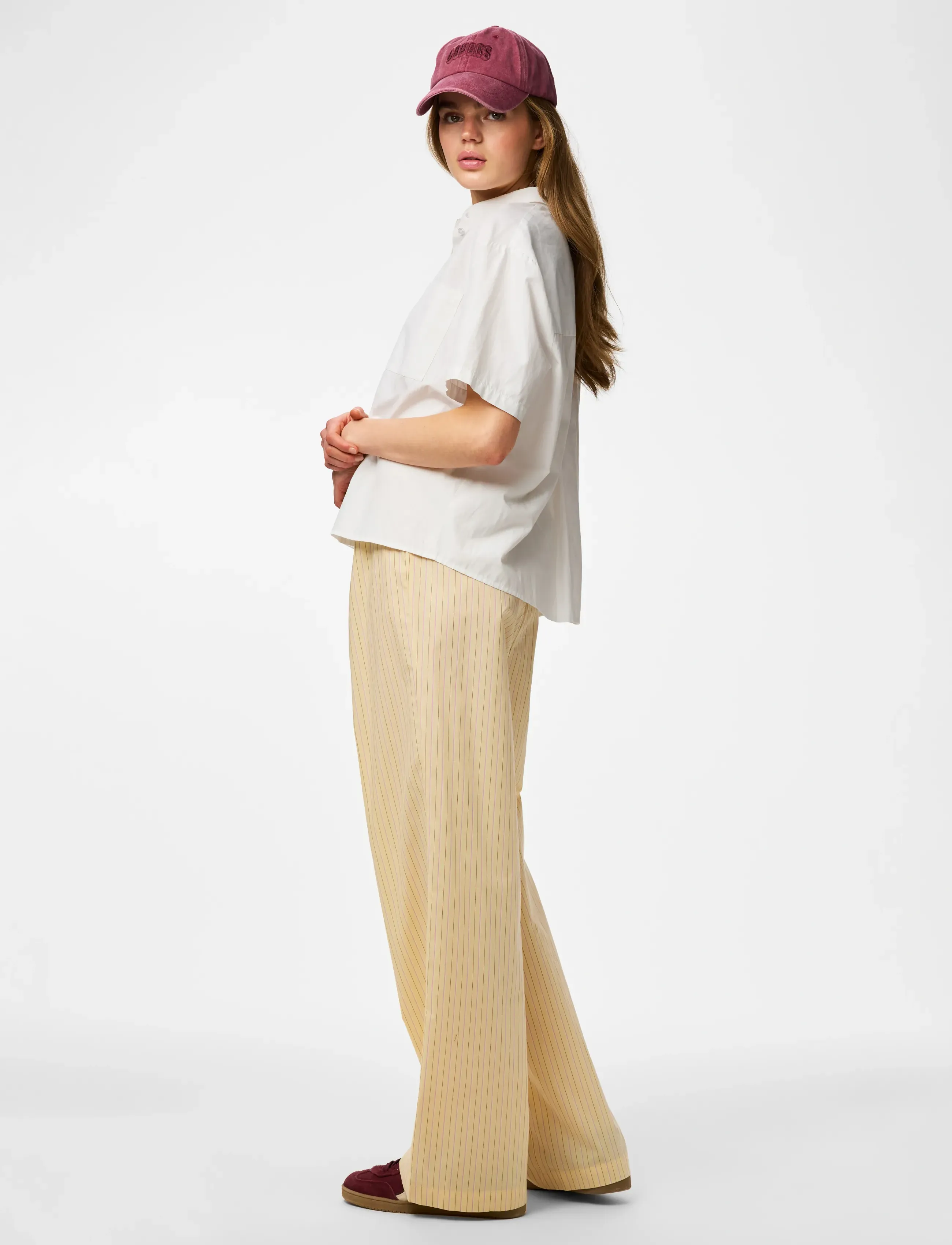 Pieces - PCAPRIL HW WIDE PANTS WVN D2D PP - spodnie szerokie - french vanilla - 3