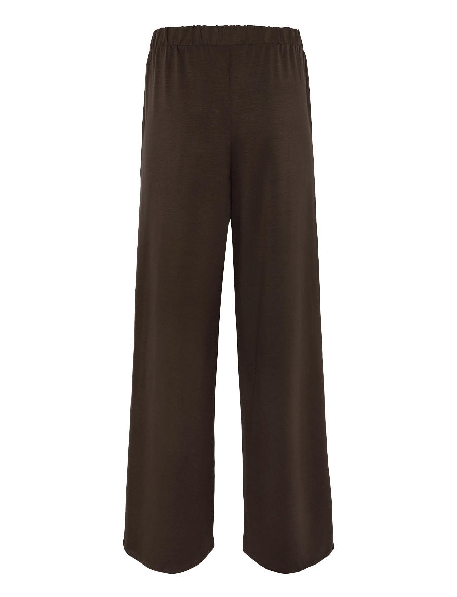 Pieces - PCMICHELLE SCUBA HW PANTS SWT NOOS BC - alltags-style - hot fudge - 2