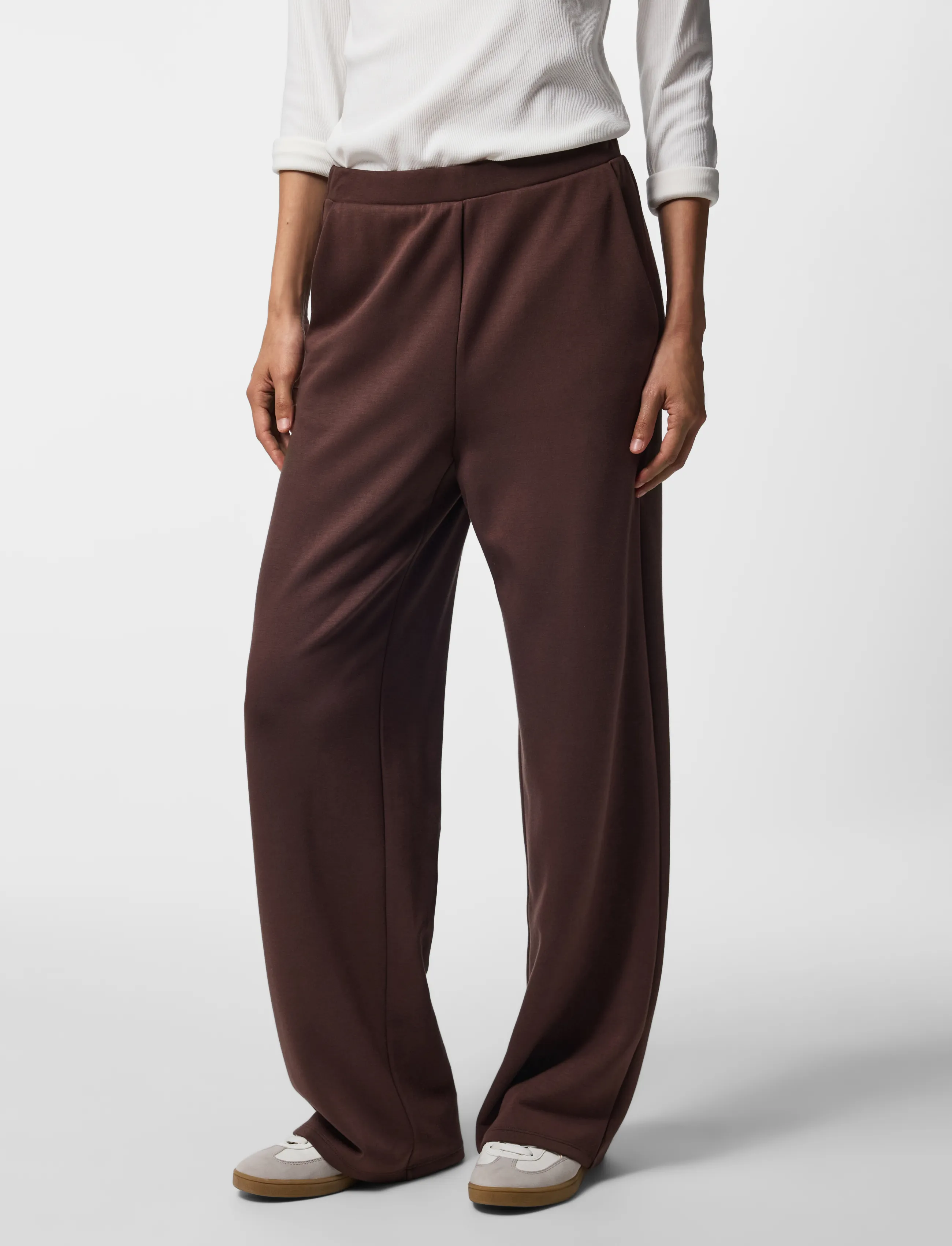 Pieces PCMICHELLE SCUBA HW PANTS SWT NOOS BC - Pieces - HOT FUDGE / brown