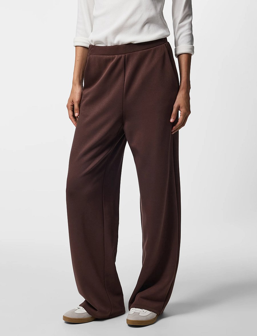 Pieces - PCMICHELLE SCUBA HW PANTS SWT NOOS BC - igapäevane stiil - hot fudge - 0