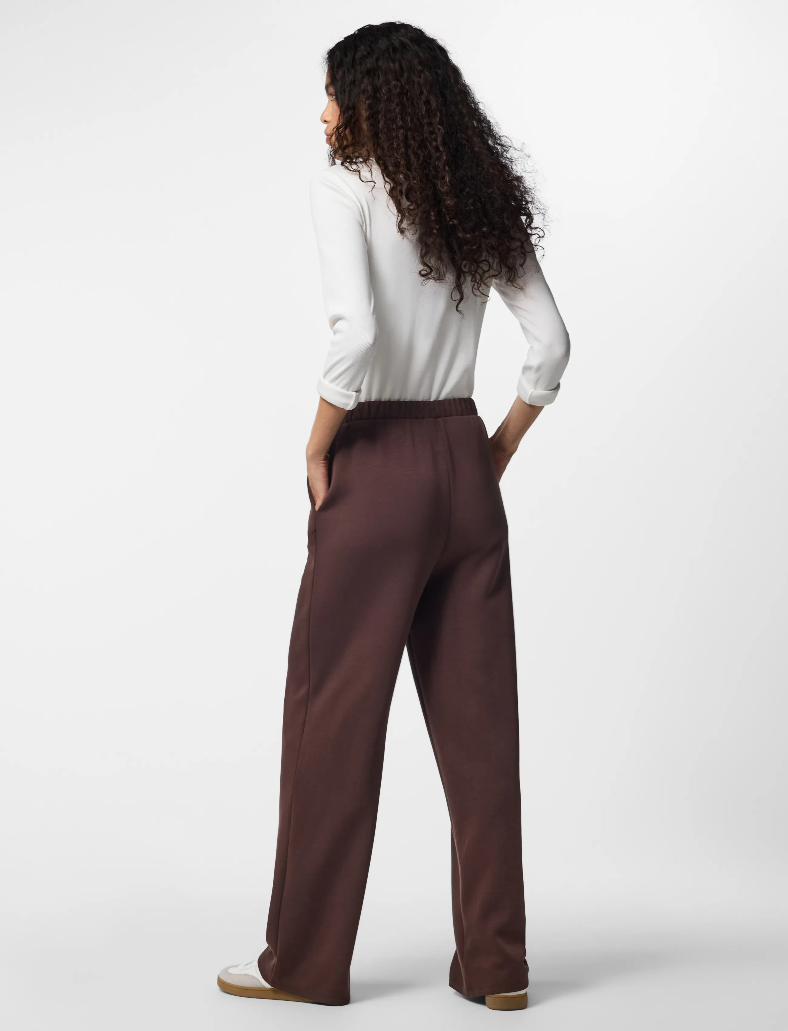 Pieces - PCMICHELLE SCUBA HW PANTS SWT NOOS BC - igapäevane stiil - hot fudge - 2