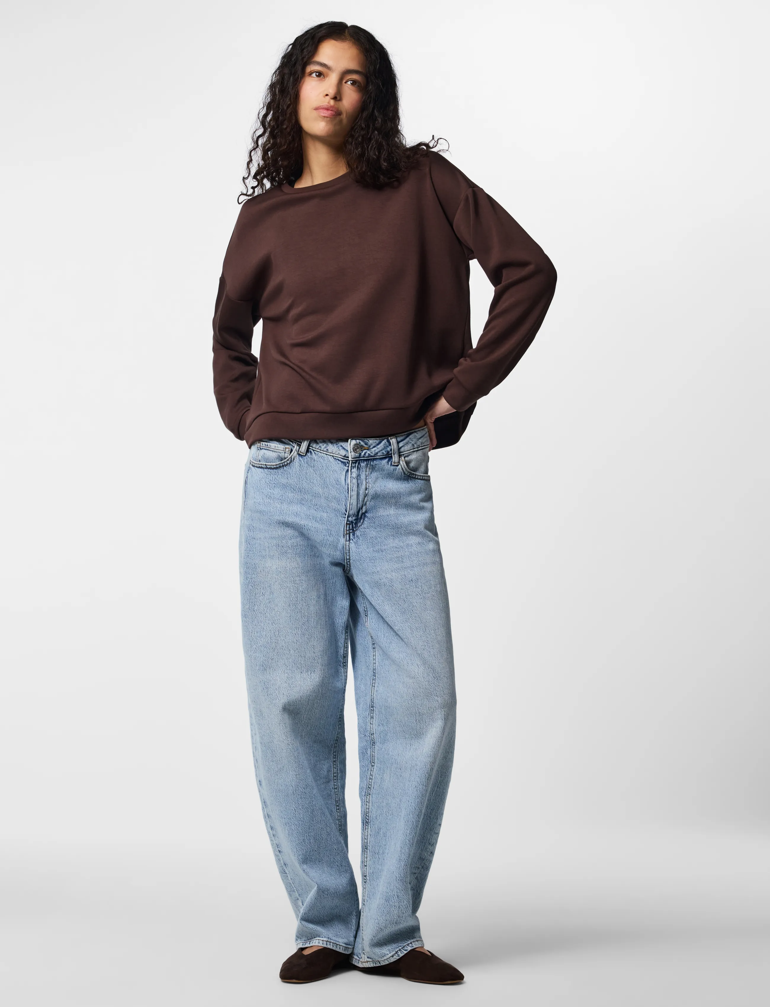 Pieces - PCMICHELLE SCUBA LS TOP SWT NOOS BC - vardagsstil - hot fudge - 4