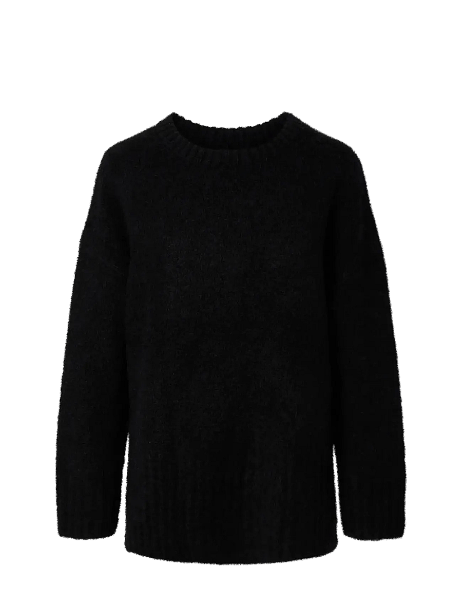 Pieces - PCTINA LS O-NECK KNIT NOOS - kampsunid - black - 1