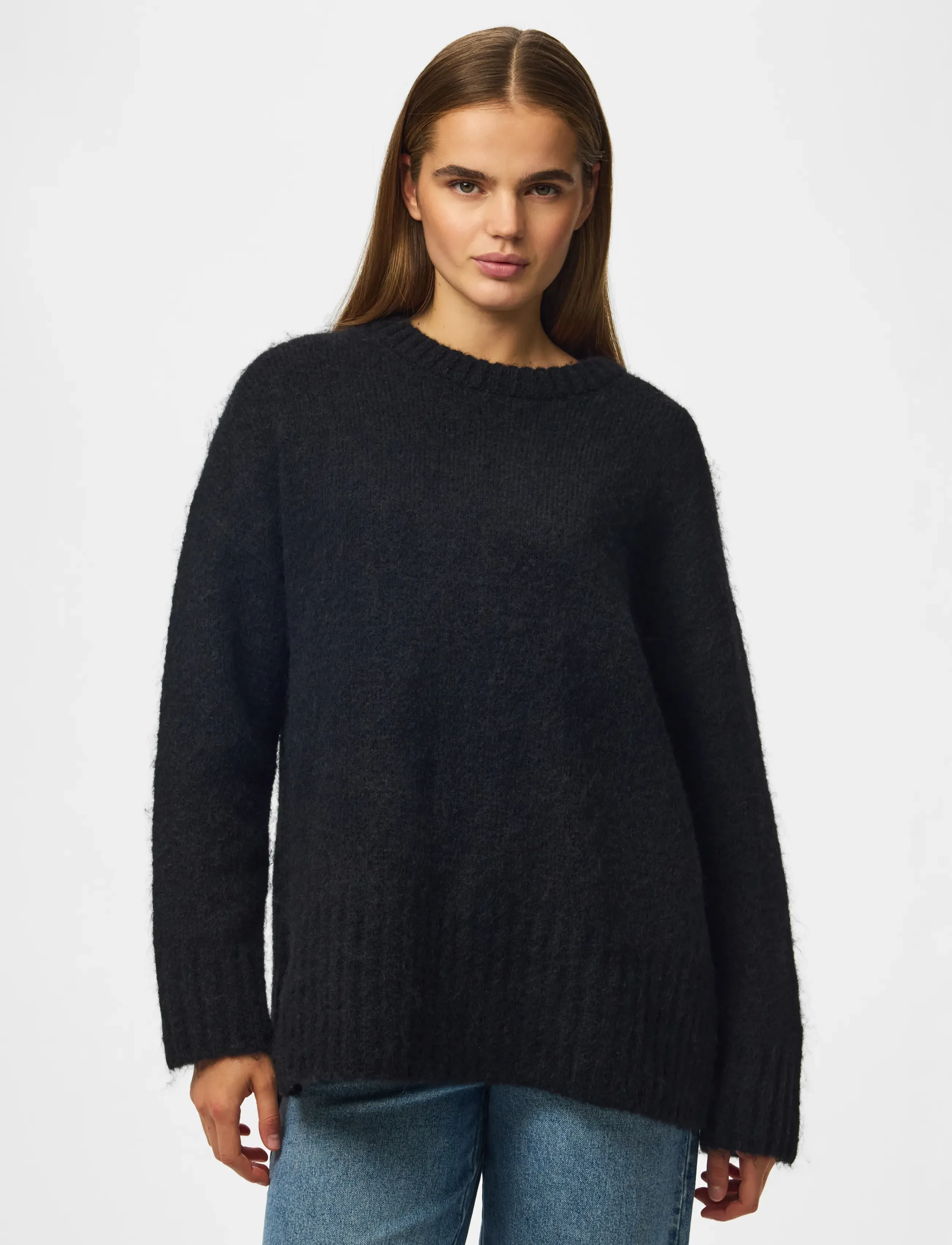 Pieces - PCTINA LS O-NECK KNIT NOOS - jumpers - black - 0