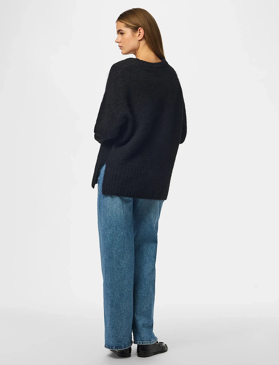 Pieces - PCTINA LS O-NECK KNIT NOOS - kampsunid - black - 2