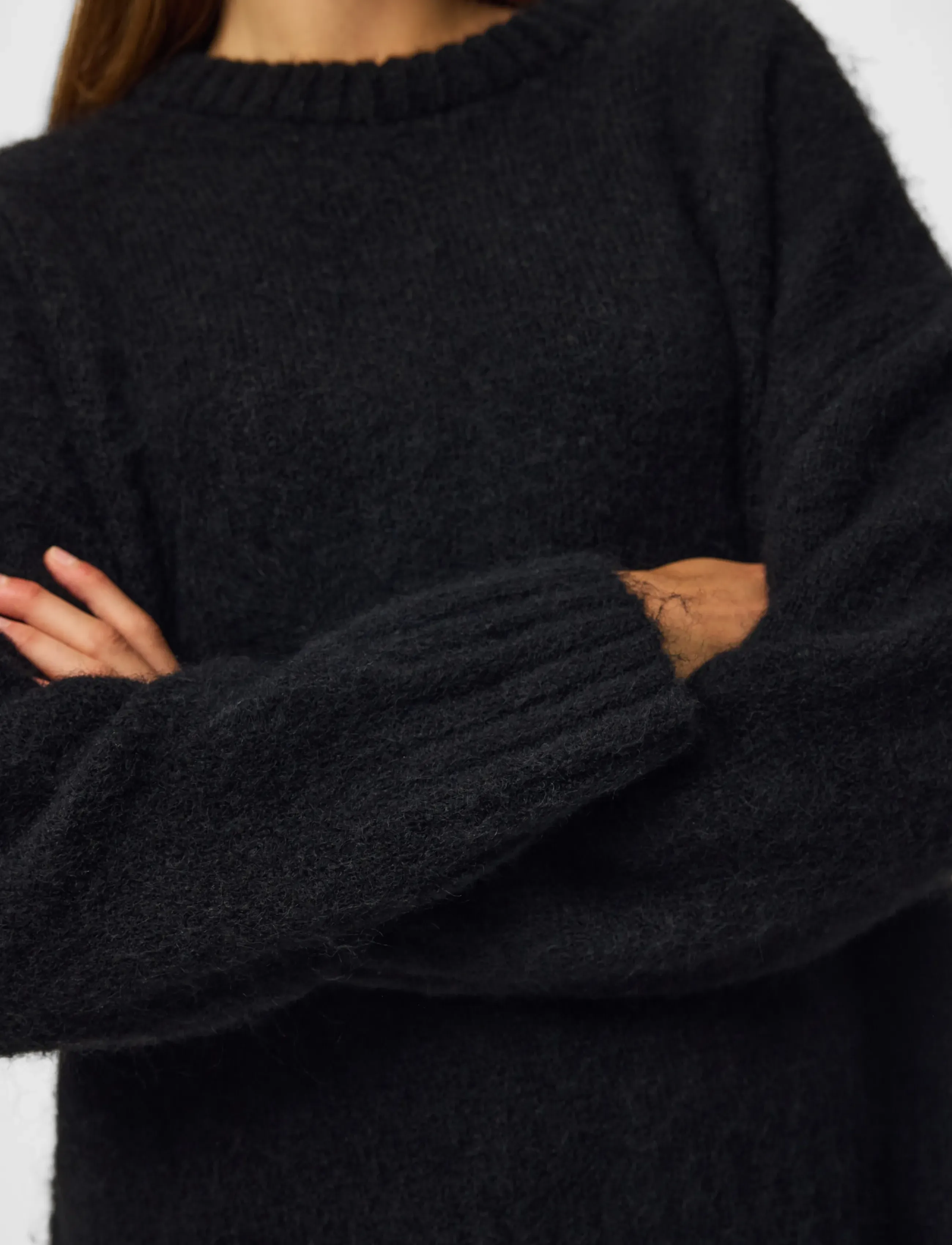 Pieces - PCTINA LS O-NECK KNIT NOOS - jumpers - black - 4