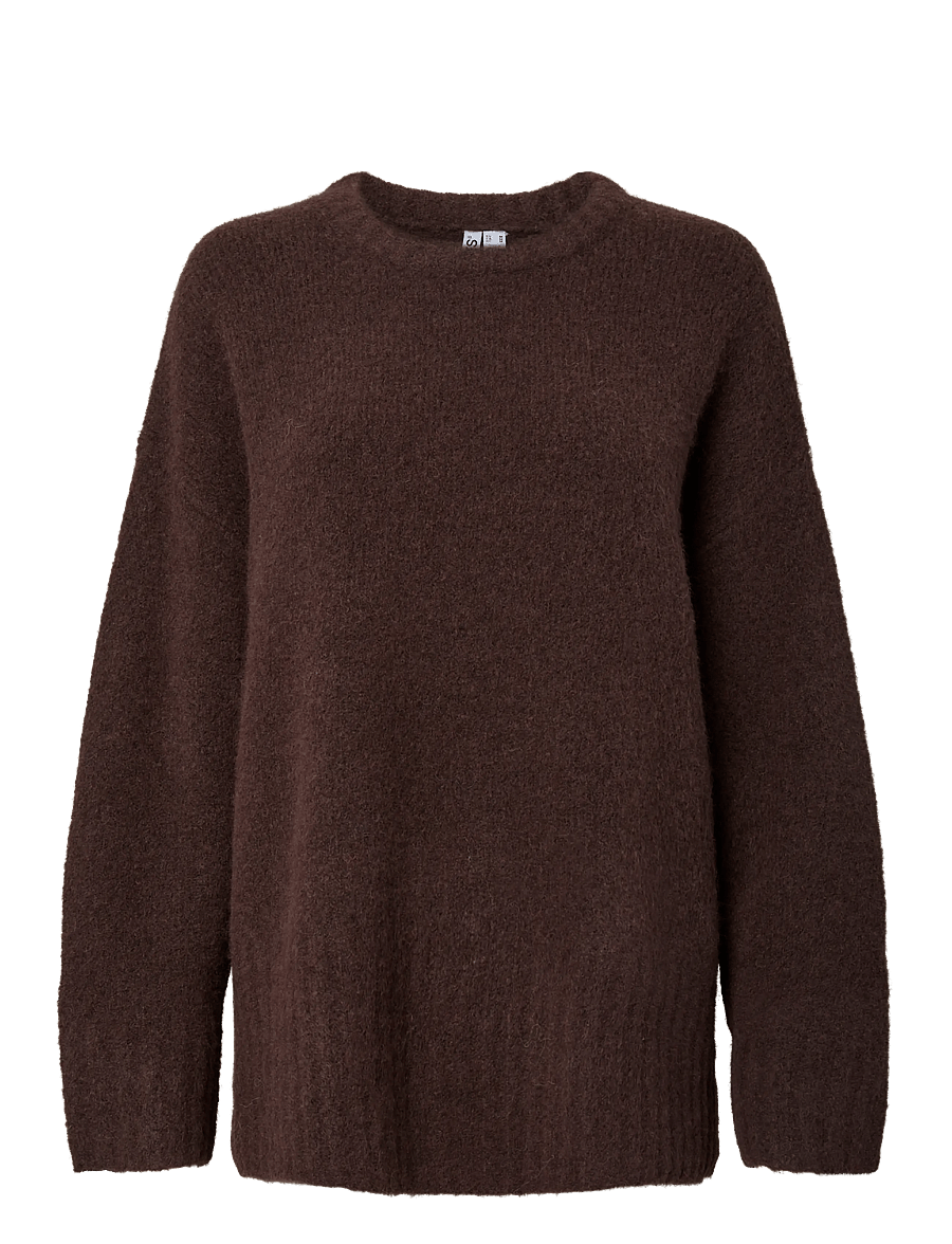 Pieces - PCTINA LS O-NECK KNIT NOOS - pullover - hot fudge - 1