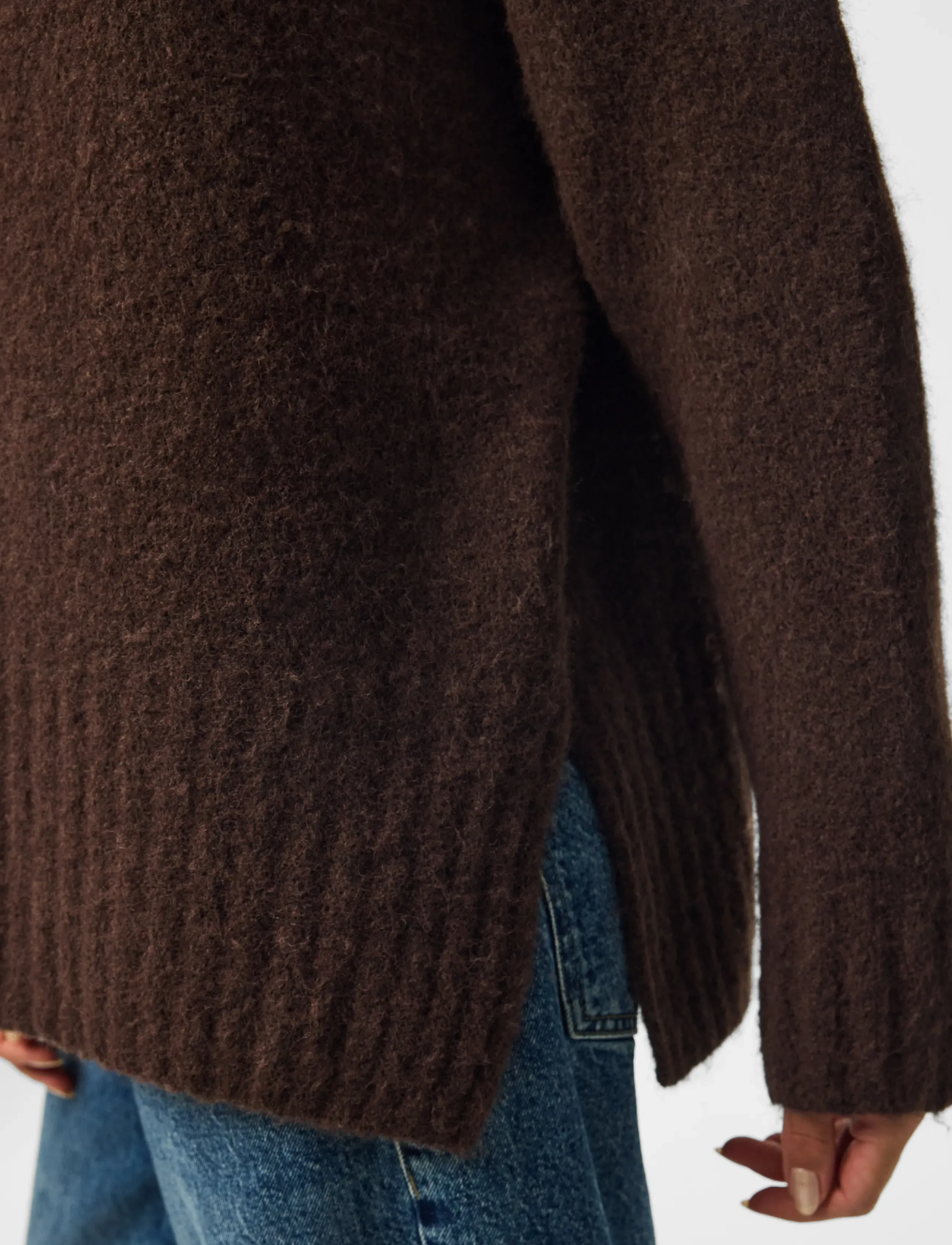 Pieces - PCTINA LS O-NECK KNIT NOOS - pullover - hot fudge - 5