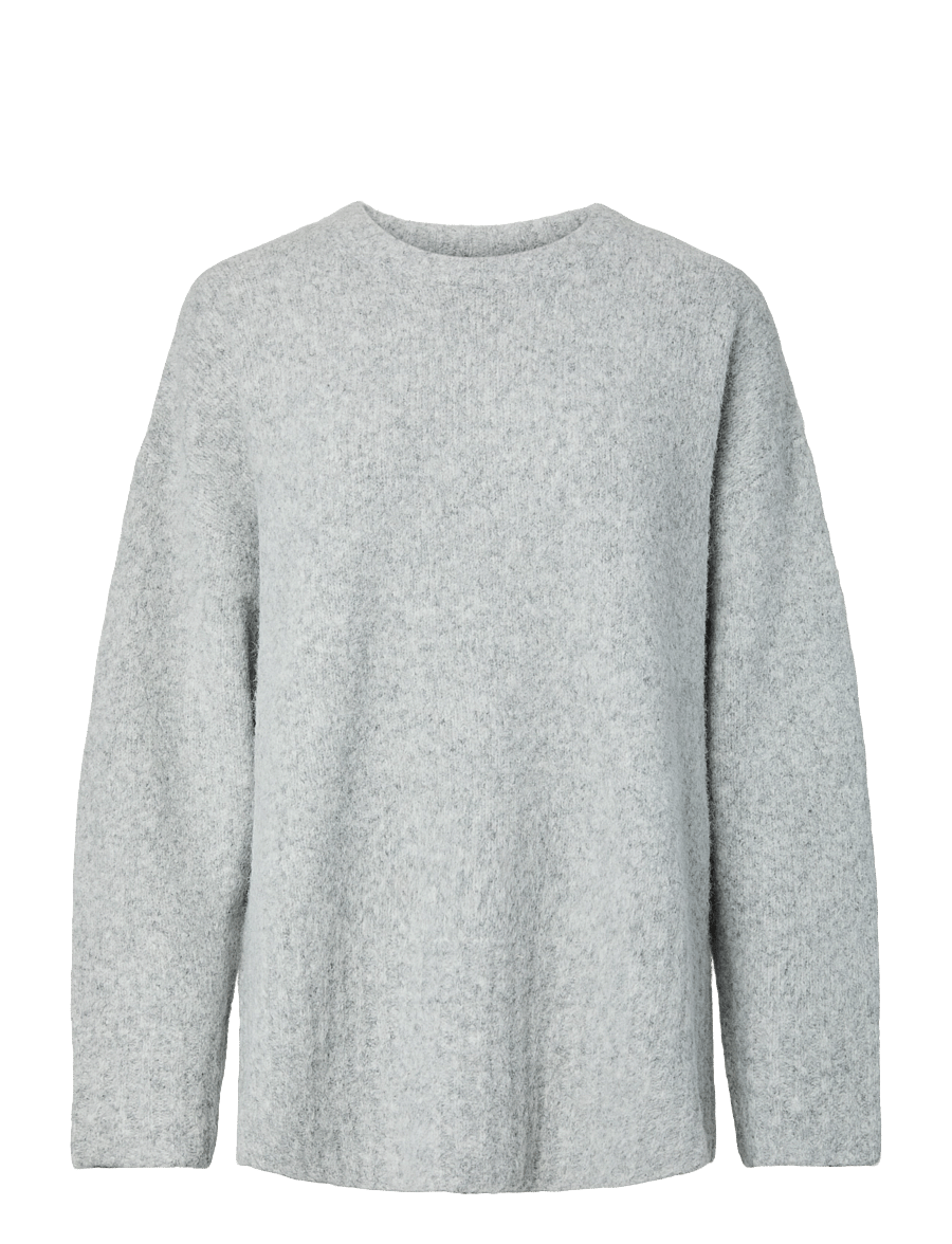 Pieces - PCTINA LS O-NECK KNIT NOOS - pullover - light grey melange - 1