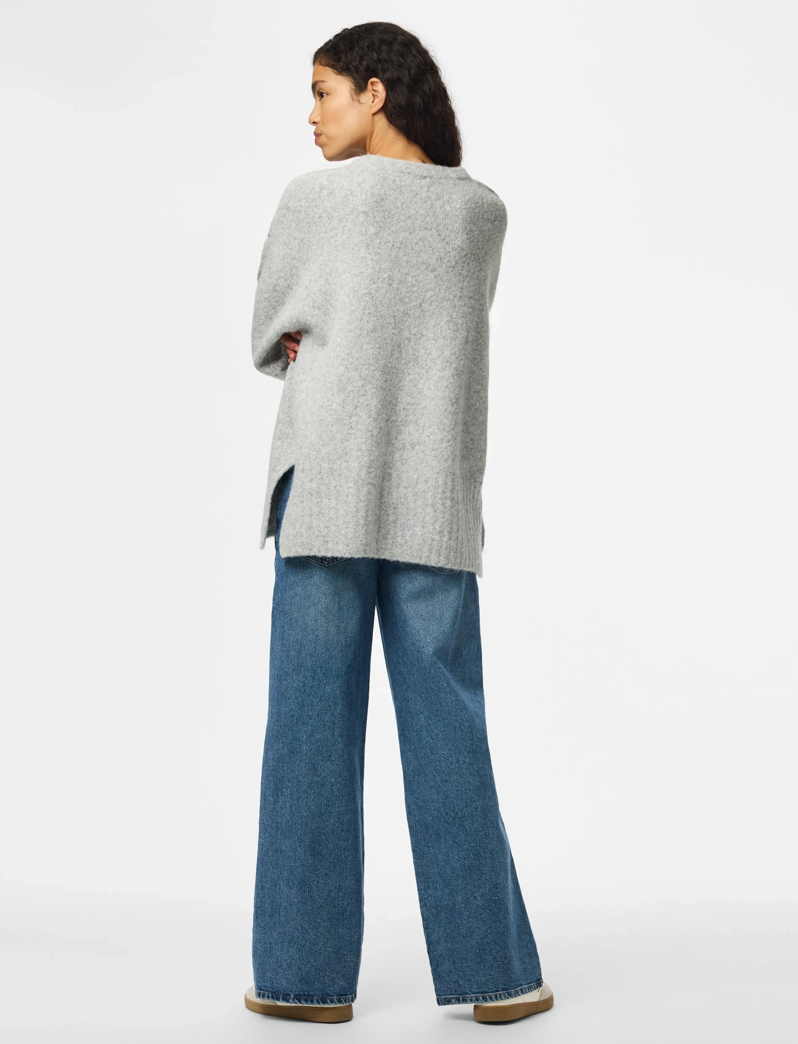 Pieces - PCTINA LS O-NECK KNIT NOOS - pullover - light grey melange - 3