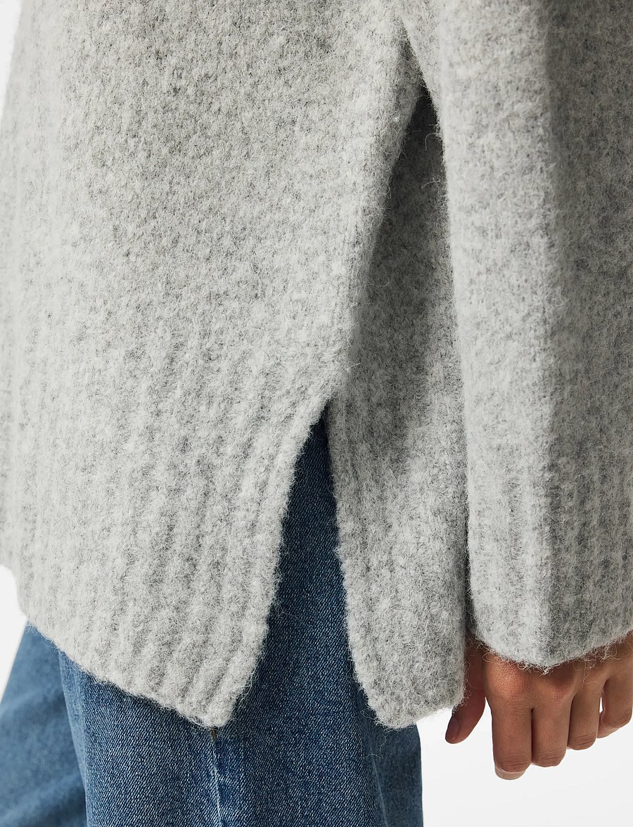 Pieces - PCTINA LS O-NECK KNIT NOOS - pullover - light grey melange - 5