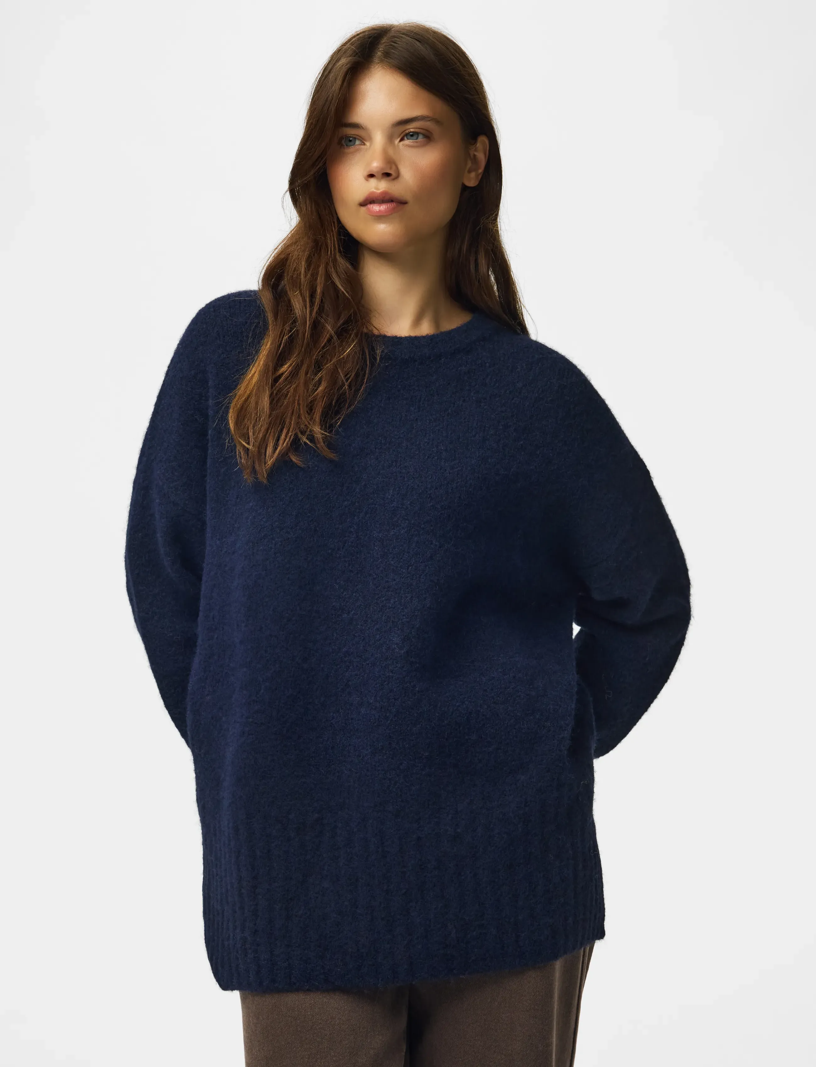 Pieces - PCTINA LS O-NECK KNIT NOOS - striktrøjer - maritime blue - 0