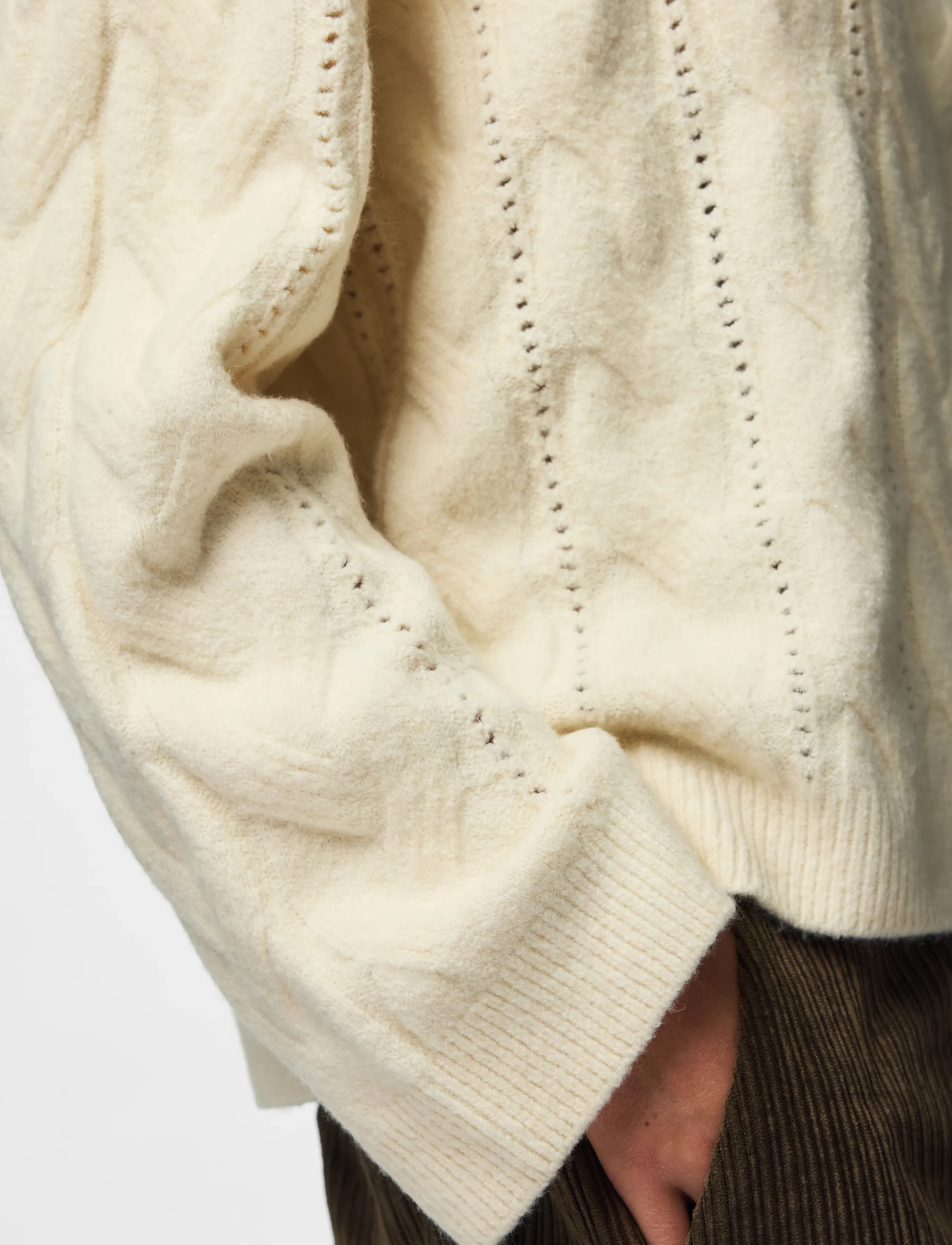 Pieces - PCKATHY LS O-NECK CABLE KNIT NOOS BC - jumpers - birch - 5