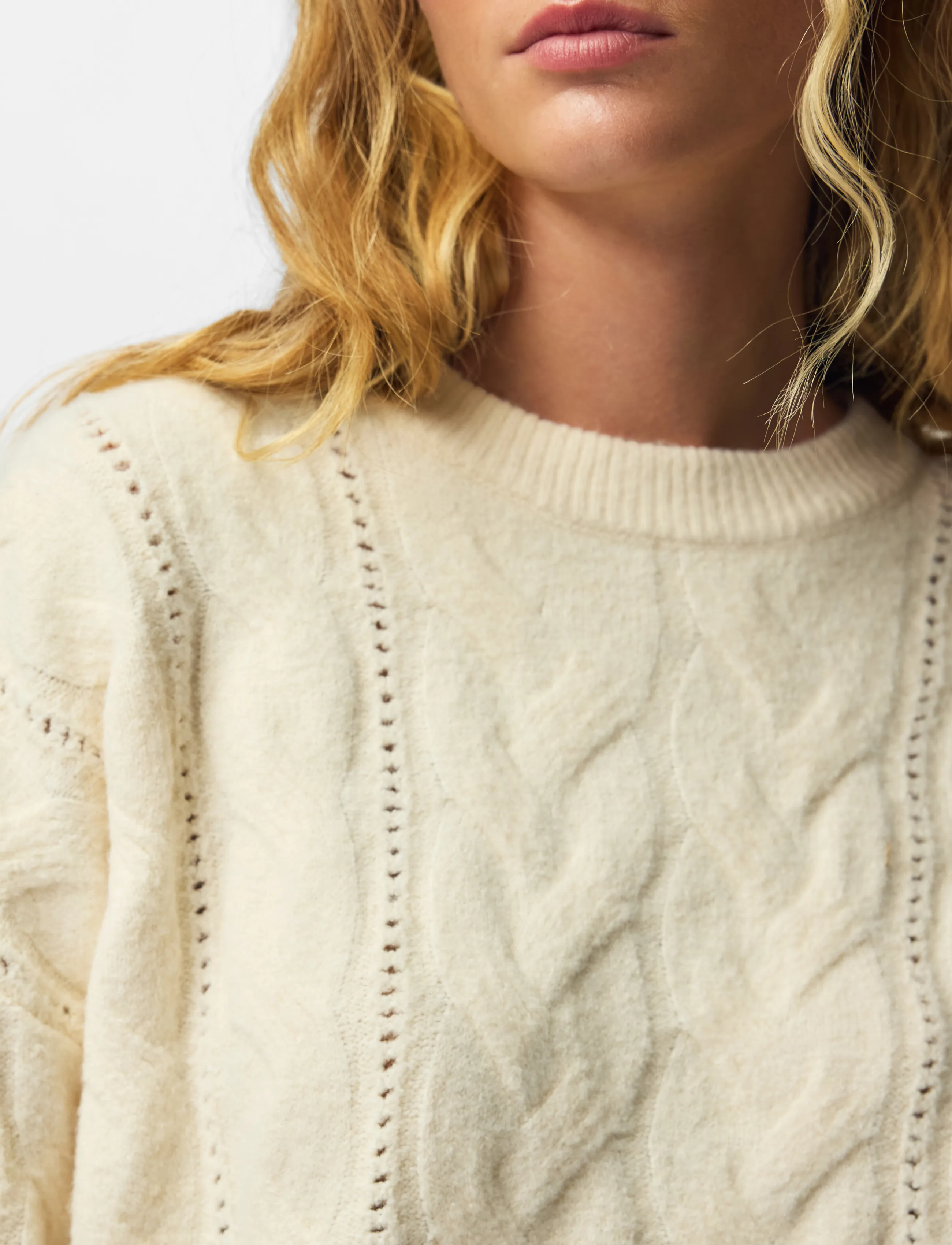 PIECES Pckathy Ls O-Neck Cable Knit Noos Bc stickade tröjor dam – bild 5