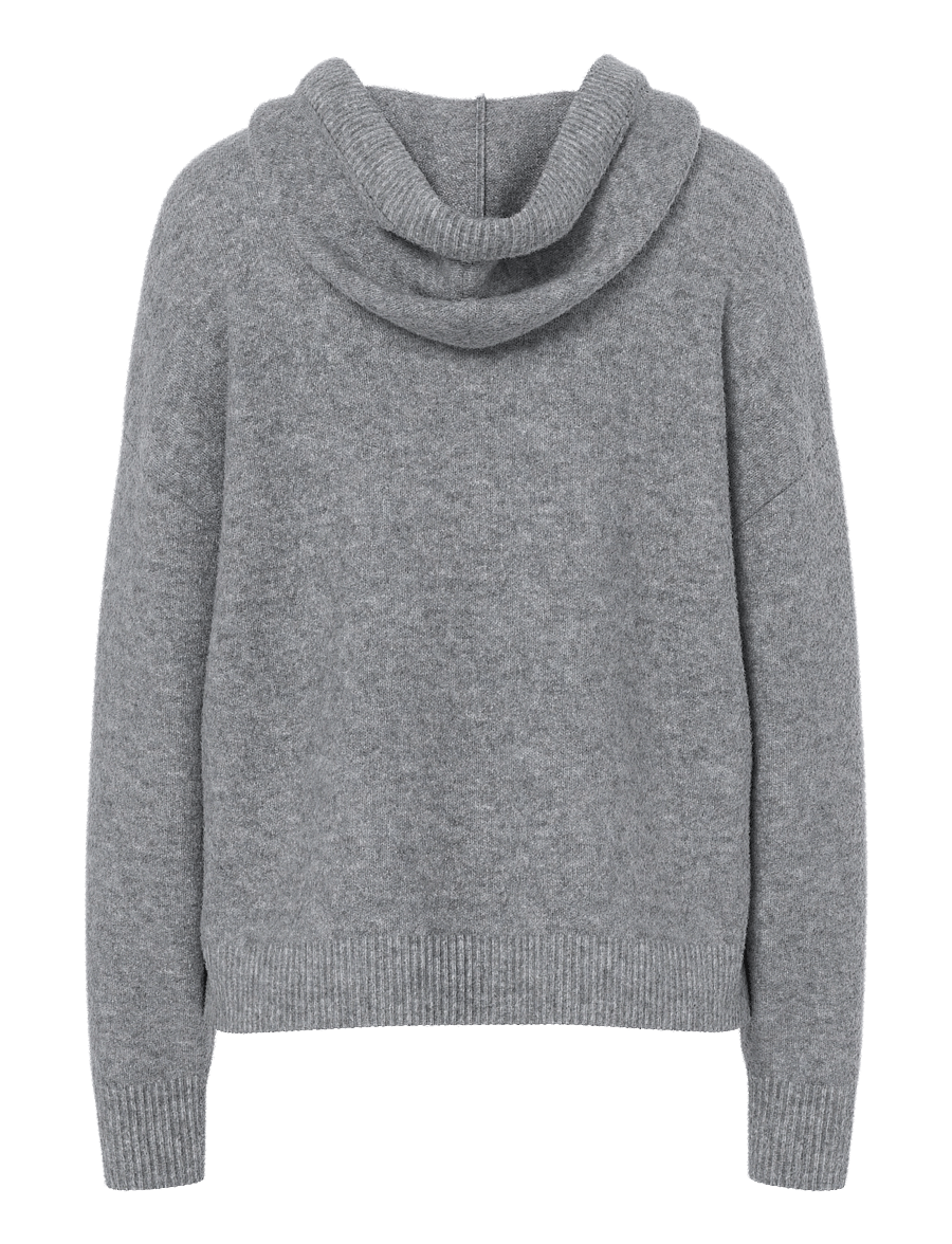 Pieces - PCMALOU LS KNIT HOODIE NOOS BC - medium grey melange - 2