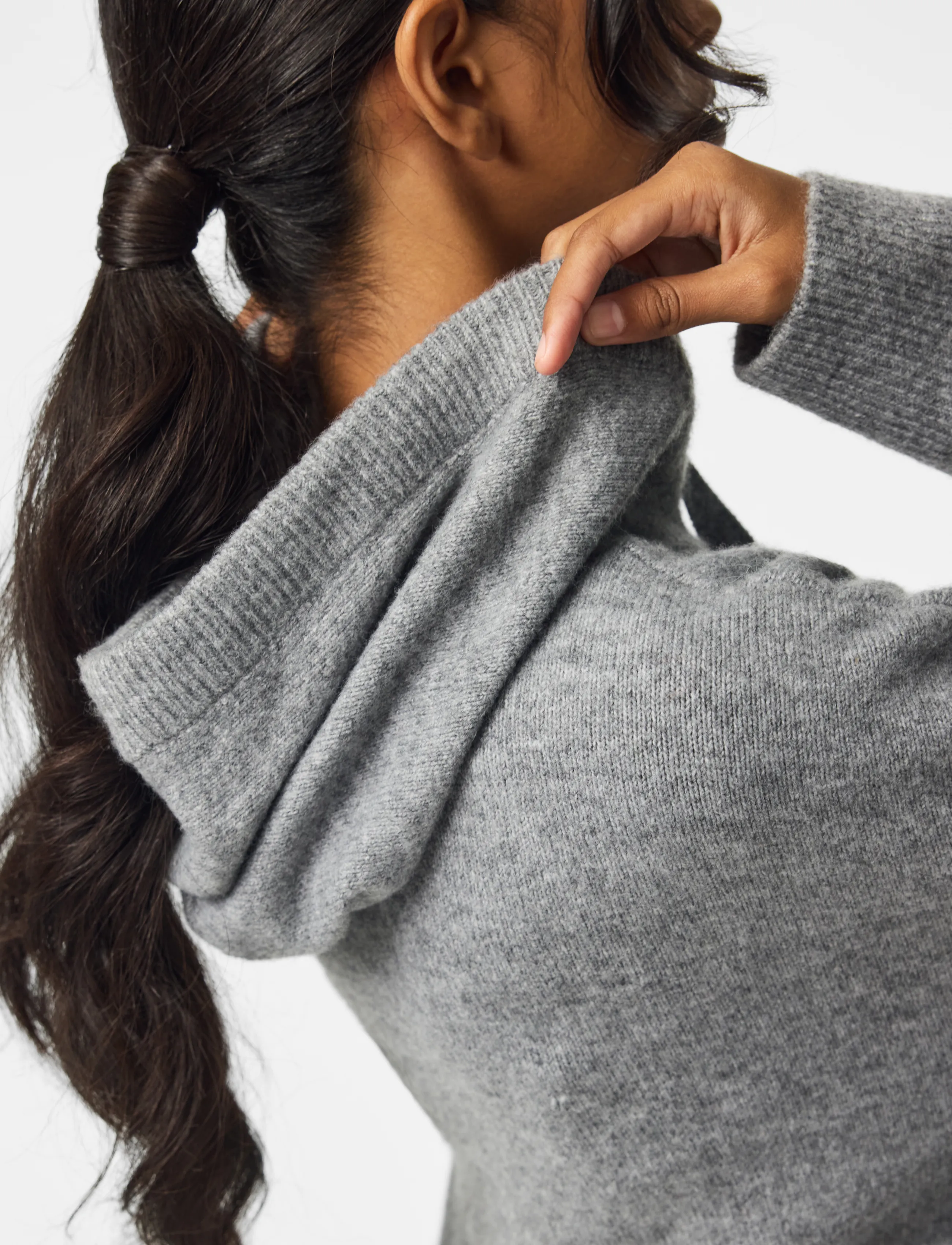 Pieces - PCMALOU LS KNIT HOODIE NOOS BC - medium grey melange - 5