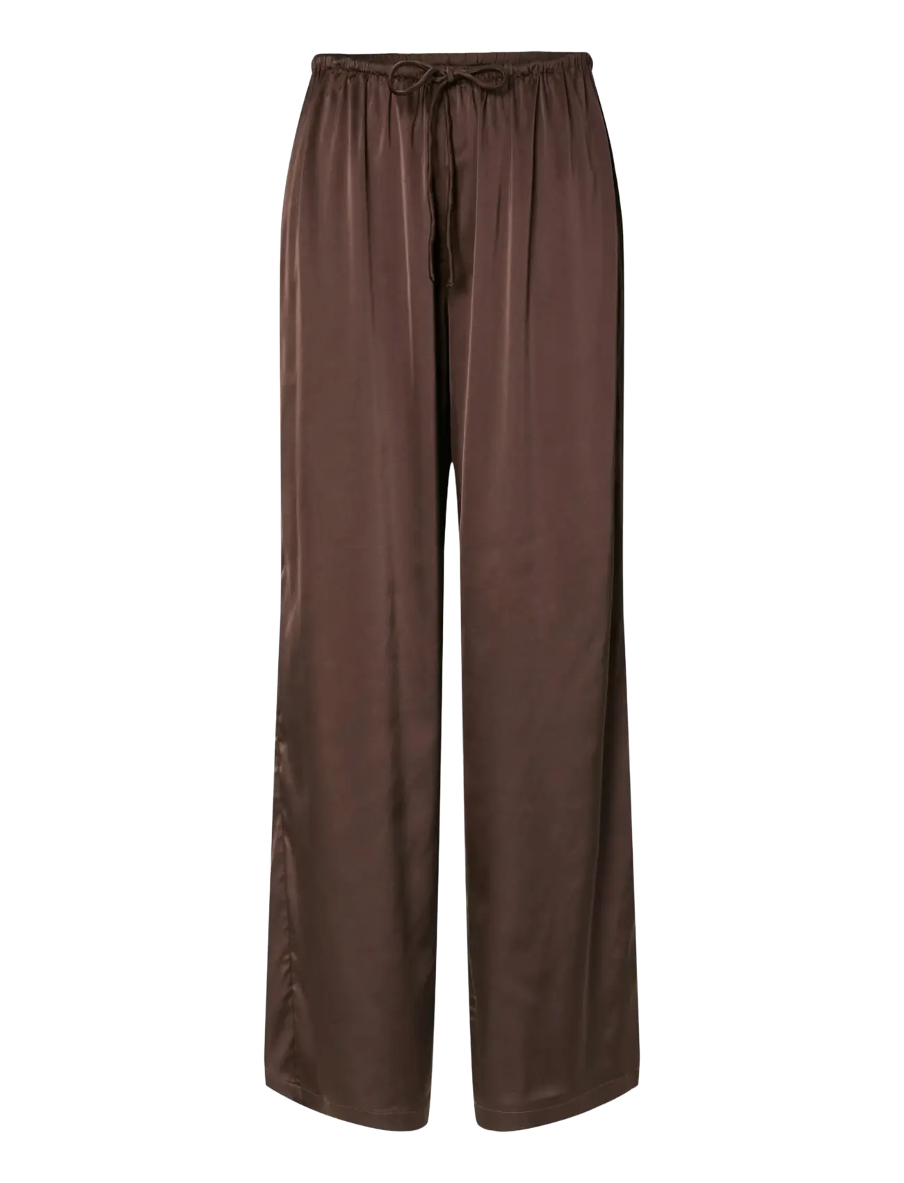 Pieces PCNANINA MW STRAIGHT PANTS WVN D2D/ - Bikses - HOT FUDGE / brown