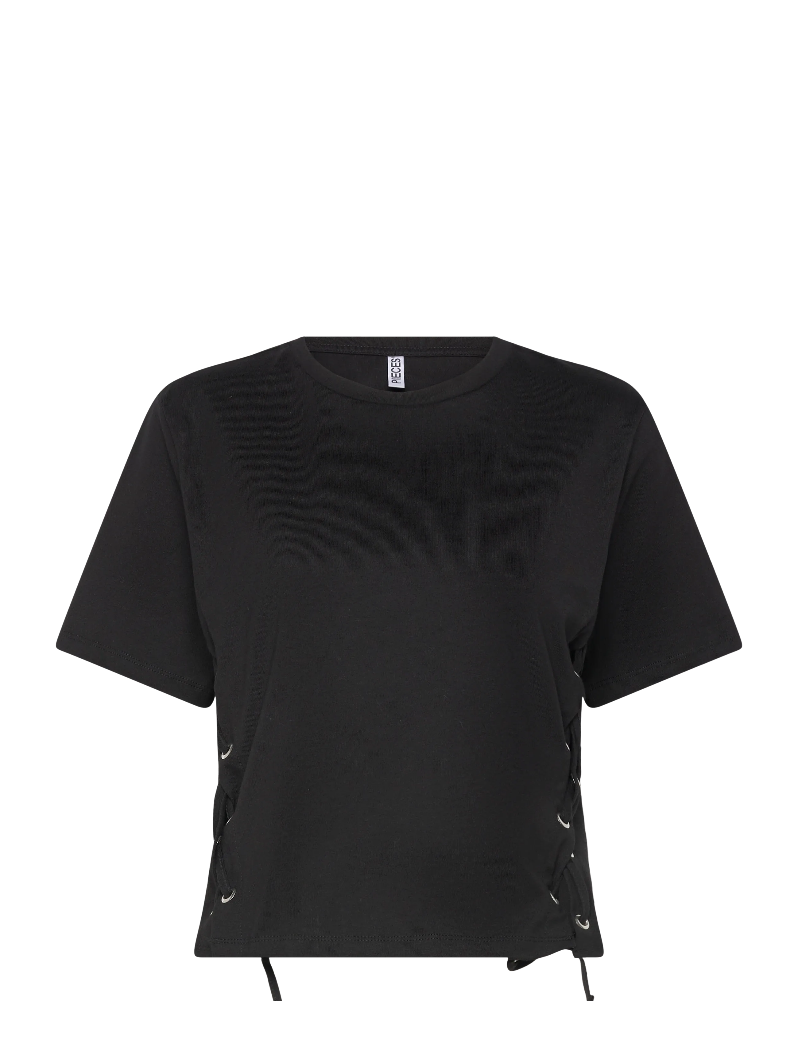 Pieces PCFENJA SS TIE DETAIL T-SHIRT JSR D2D PP - Clothing - BLACK / black