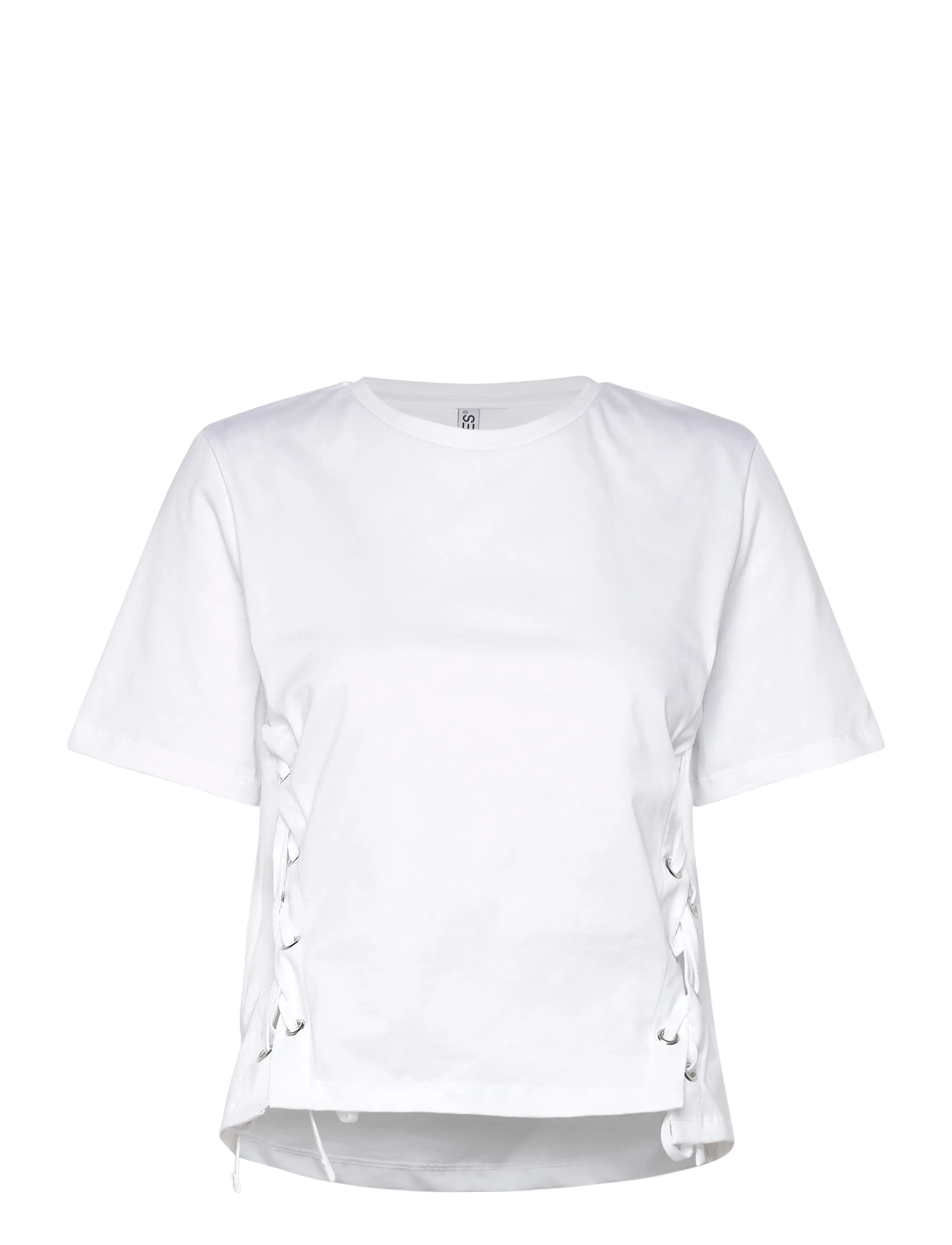 Pieces PCFENJA SS TIE DETAIL T-SHIRT JSR D2D PP - Erbjudanden - BRIGHT WHITE / white
