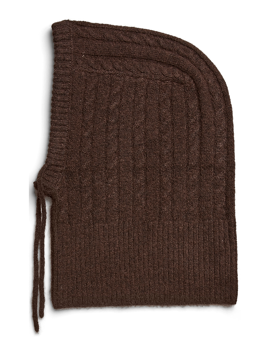 Pieces - PCNAMBI CABLE BALACLAVA NOOS BC - balaclava - hot fudge - 1
