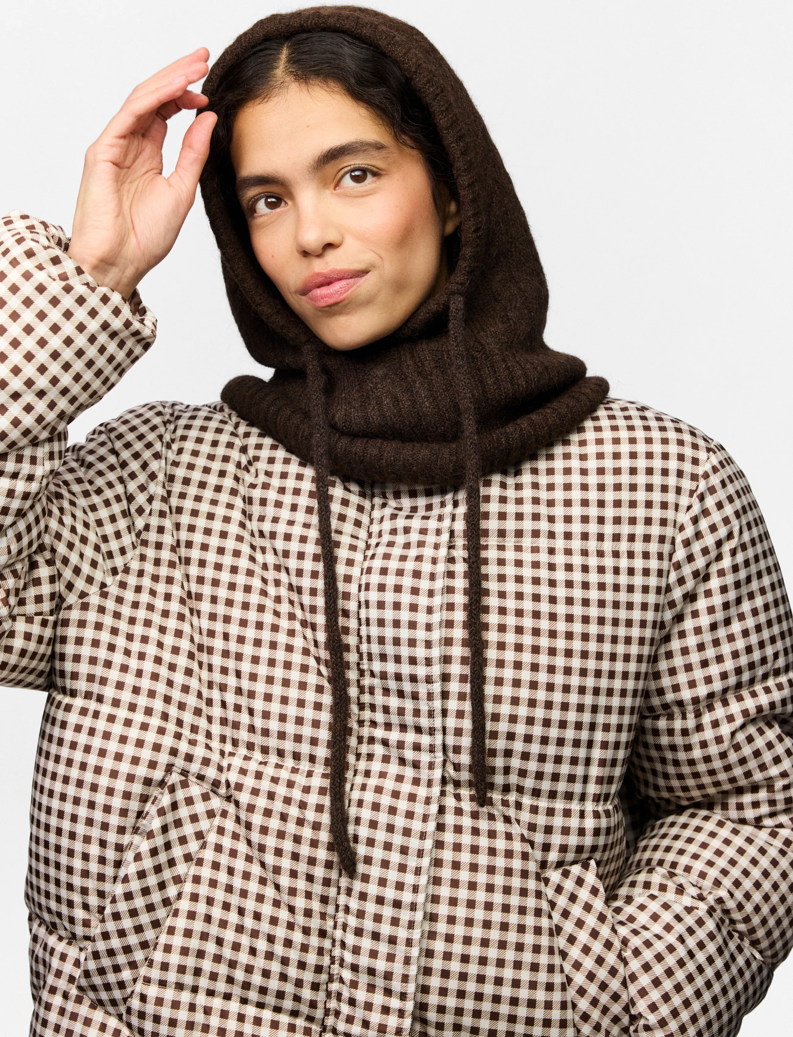 Pieces - PCNAMBI CABLE BALACLAVA NOOS BC - hot fudge - 0