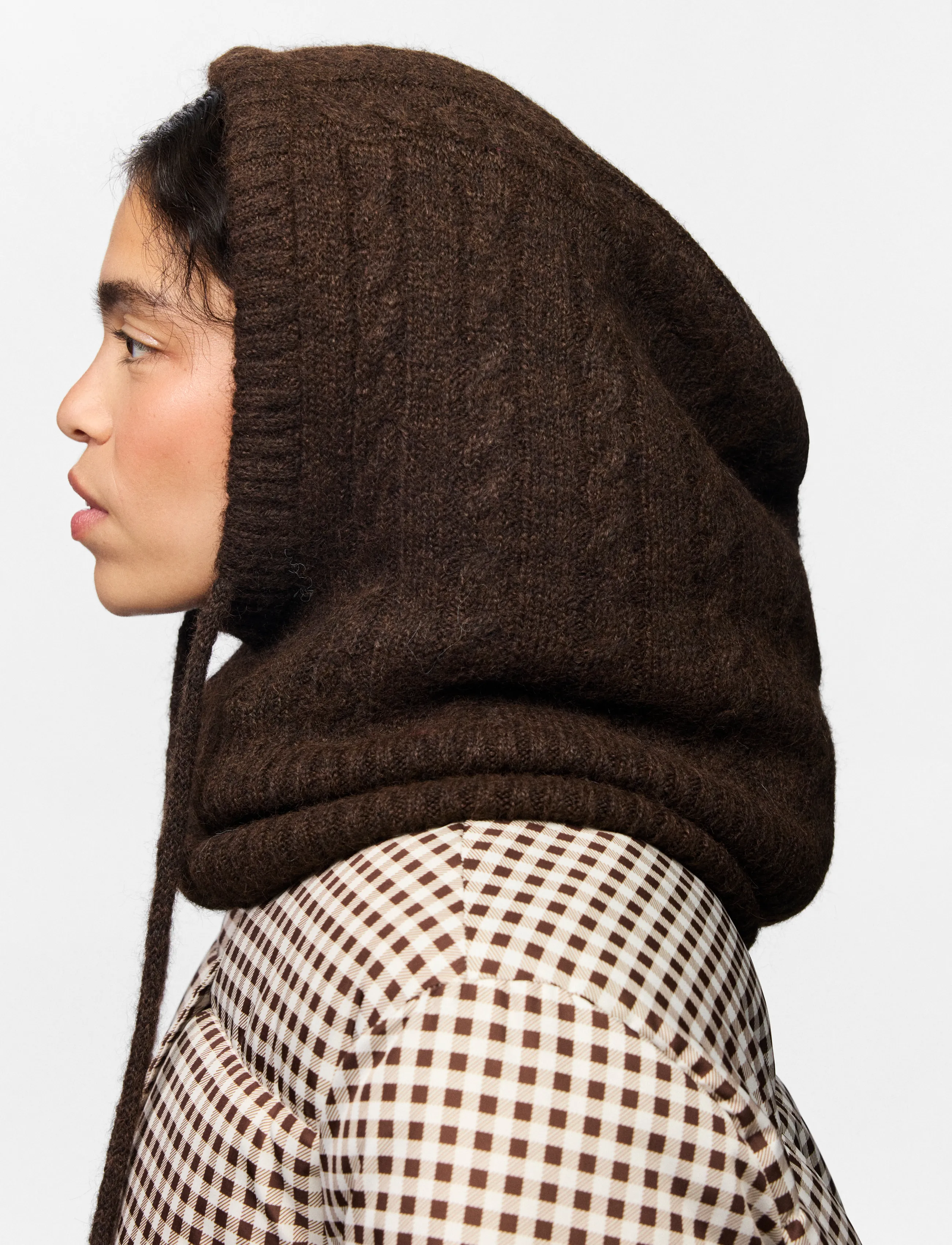 Pieces - PCNAMBI CABLE BALACLAVA NOOS BC - hot fudge - 2