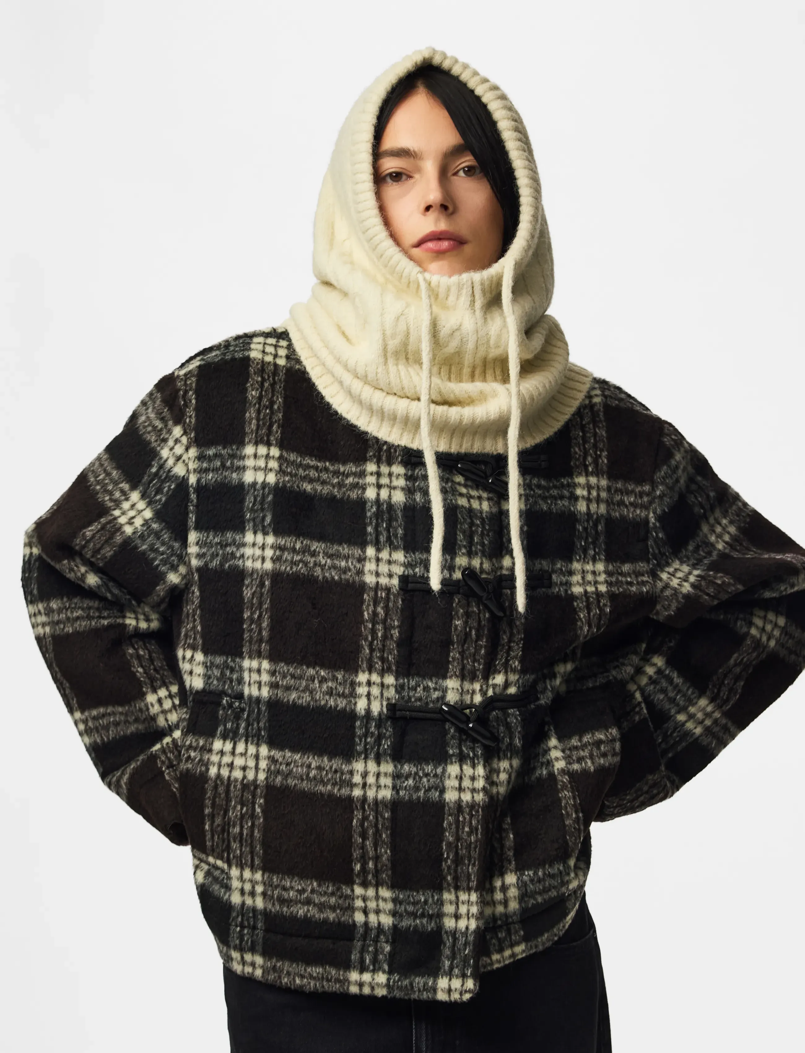 Pieces - PCNAMBI CABLE BALACLAVA NOOS BC - maskmütsid - whitecap gray - 0