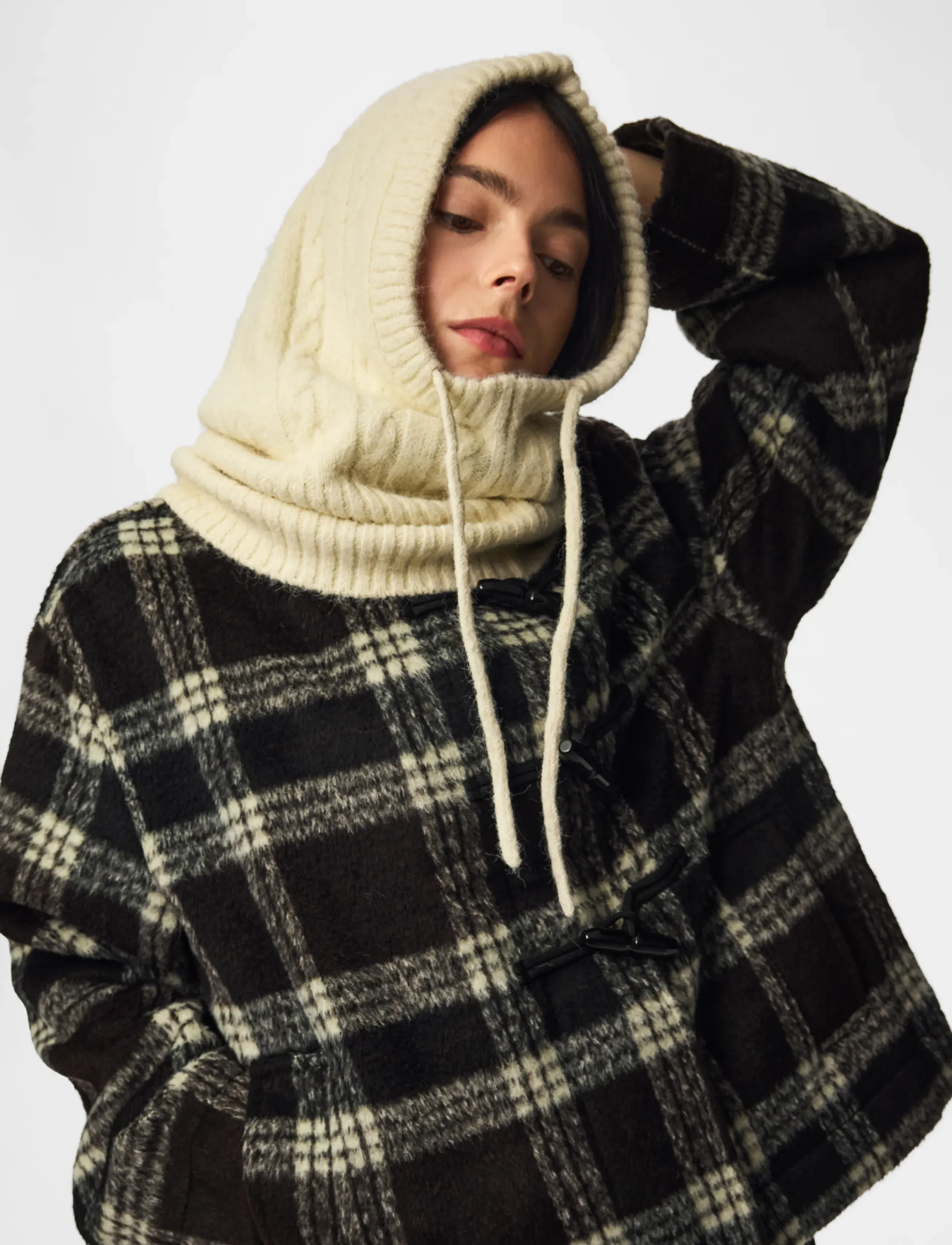Pieces - PCNAMBI CABLE BALACLAVA NOOS BC - maskmütsid - whitecap gray - 4