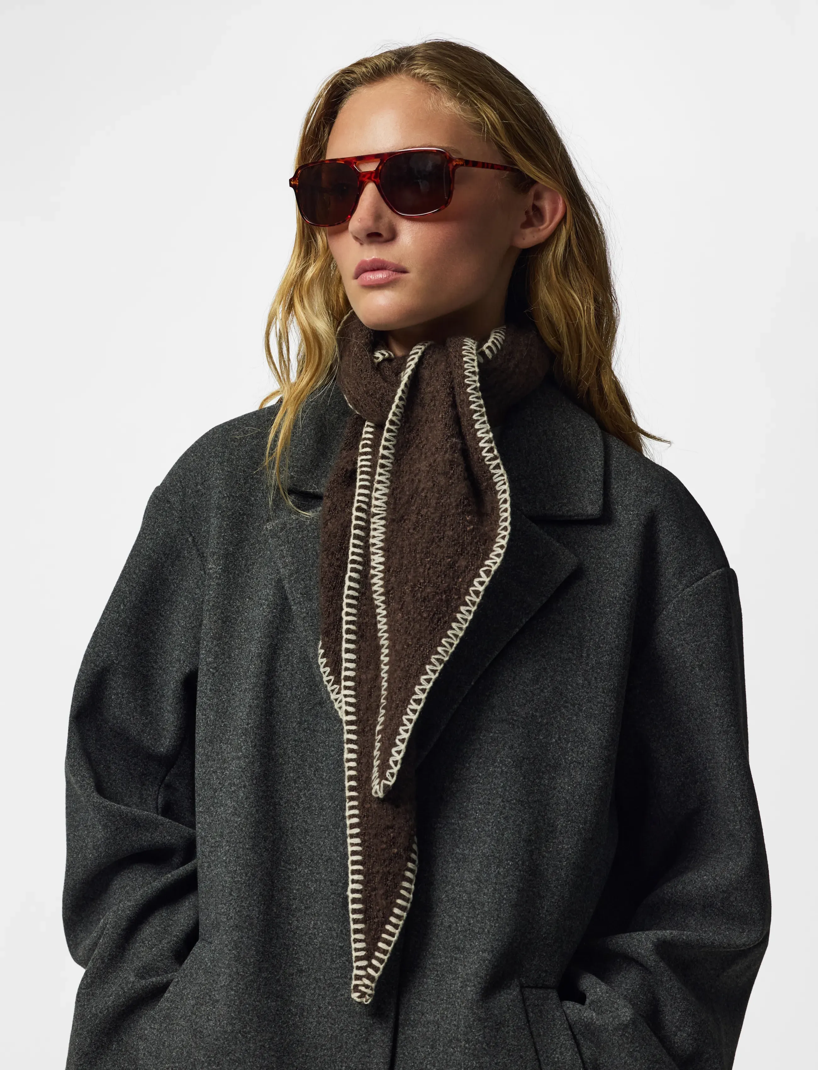 Pieces PCPYRON MINI SCARF NOOS BC - Accessoarer - HOT FUDGE / brown
