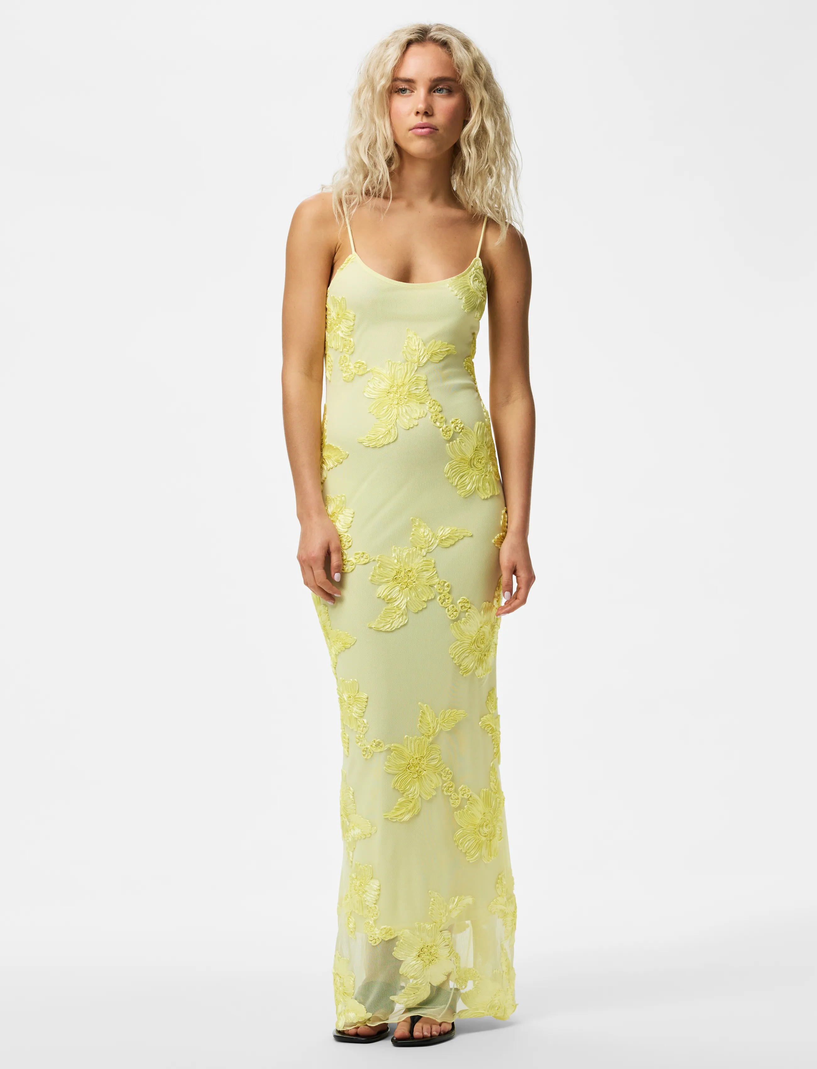 Pieces Pceva Sl Ankle Dress Jrs Bc, XL, Yellow, Kjoler > Underkjoler, Dame
