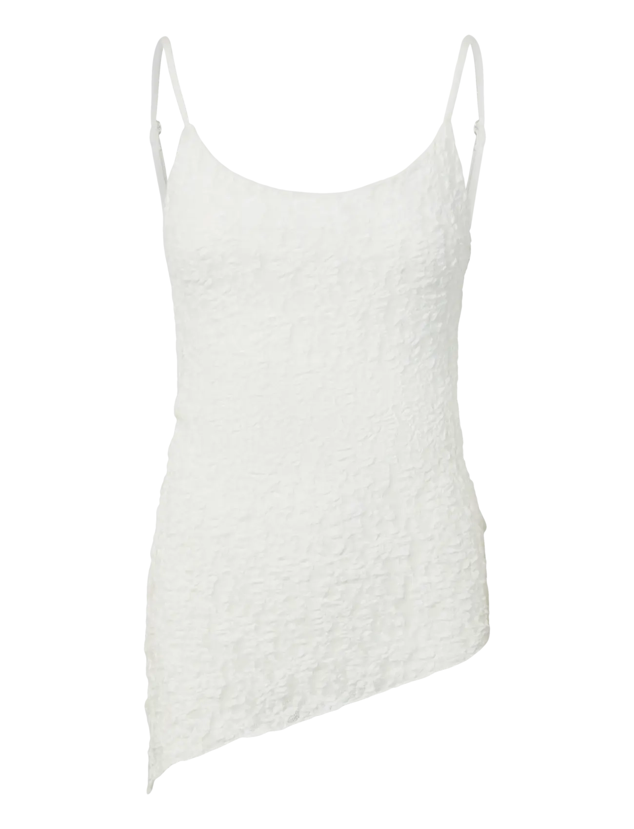 Pieces PCARIANA SL ASYMMETRIC LACE TOP D2D PP - Pieces - CLOUD DANCER / white