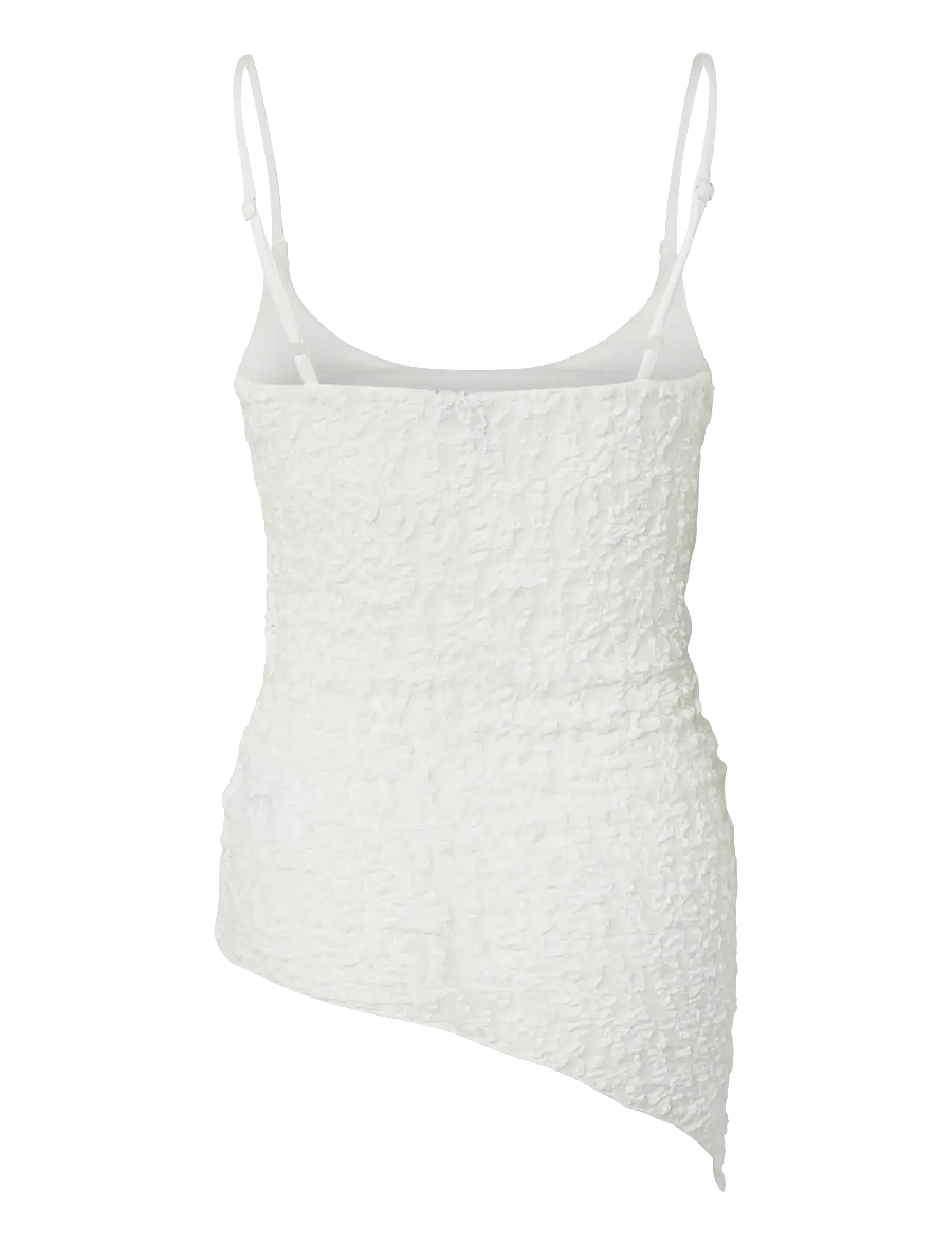 Pieces - PCARIANA SL ASYMMETRIC LACE TOP D2D PP - besondere anlässe - cloud dancer - 2