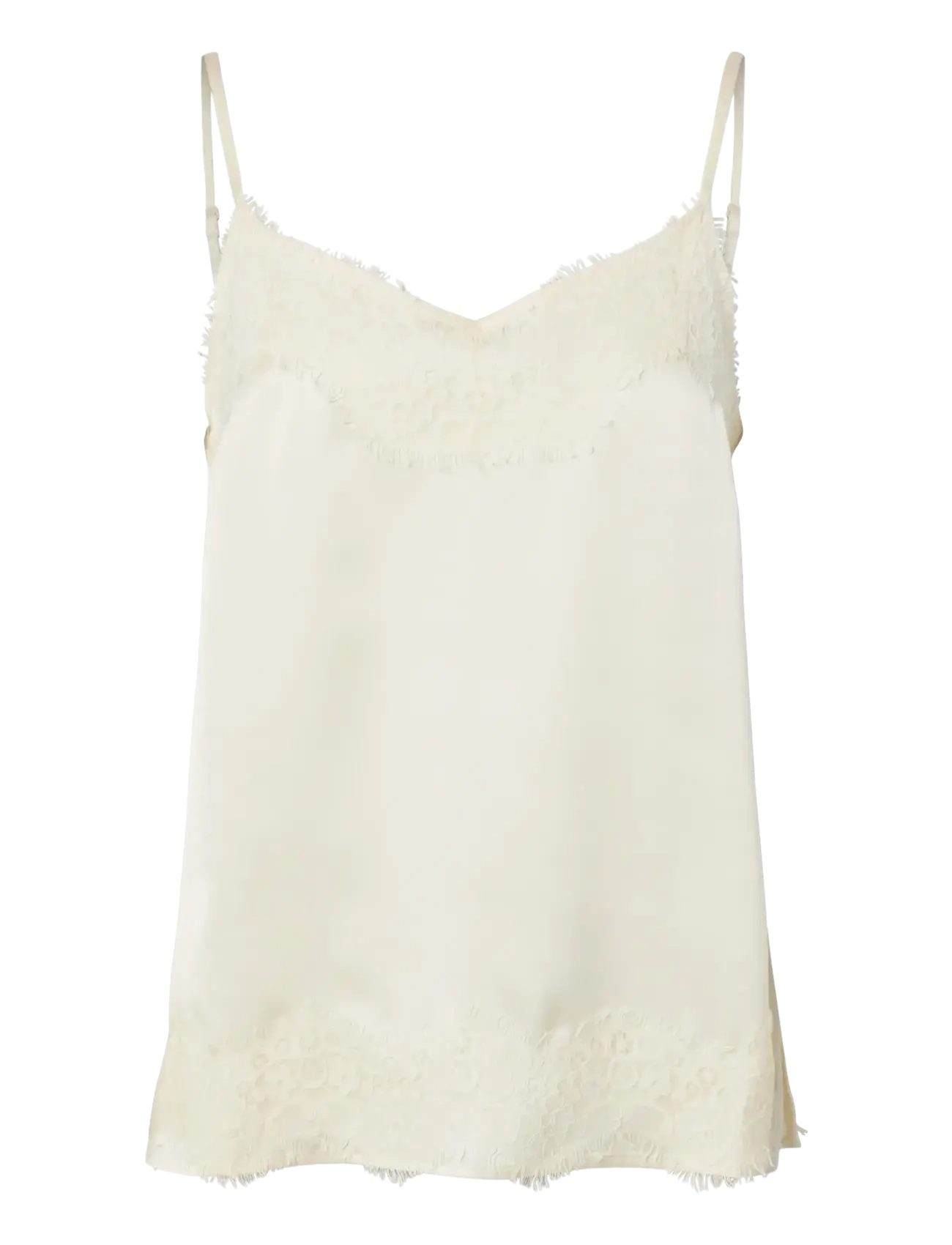 Pieces PCARIEL SL LACE DETAIL TOP D2D PP BC - Pieces - BIRCH / cream