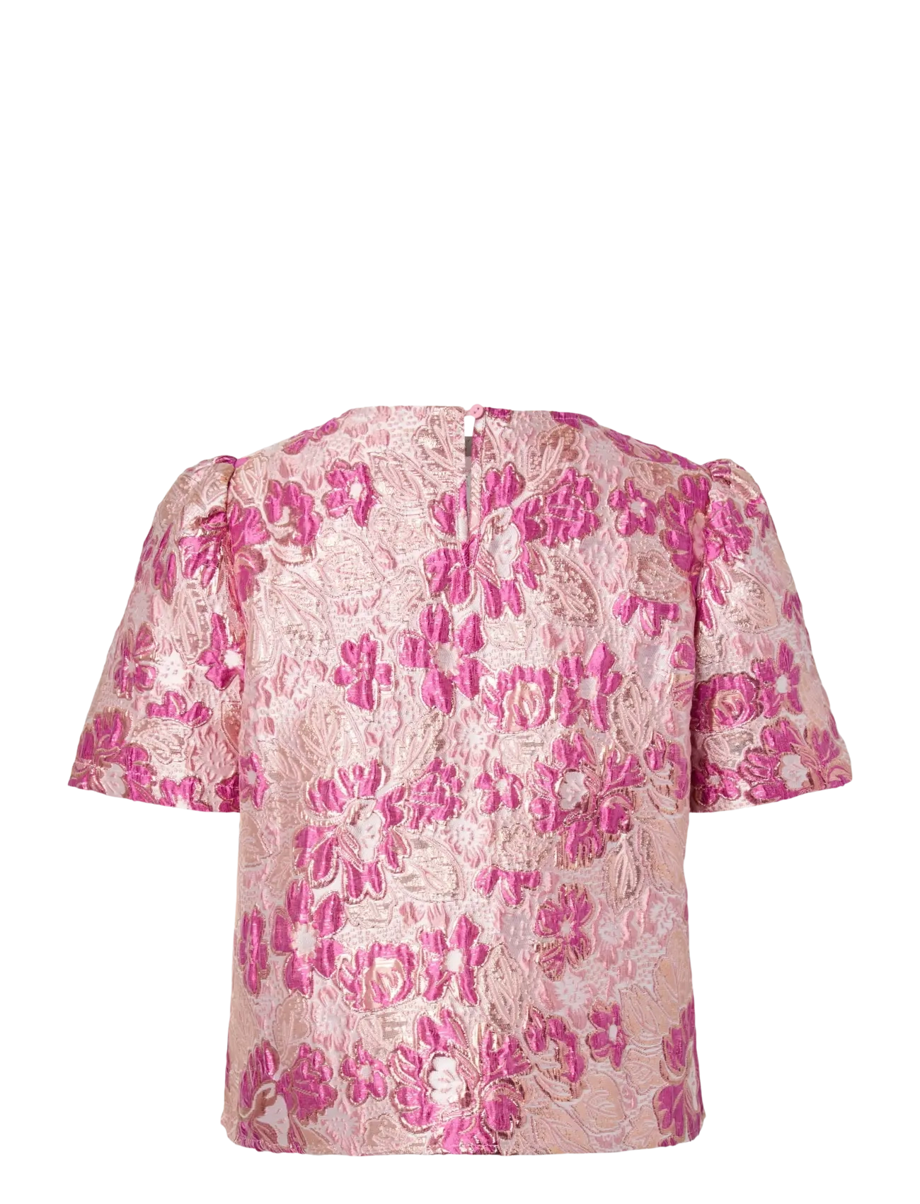 Pieces - PCAMELIA SS JAQUARD TOP D2D PP - short-sleeved blouses - raspberry radiance - 1