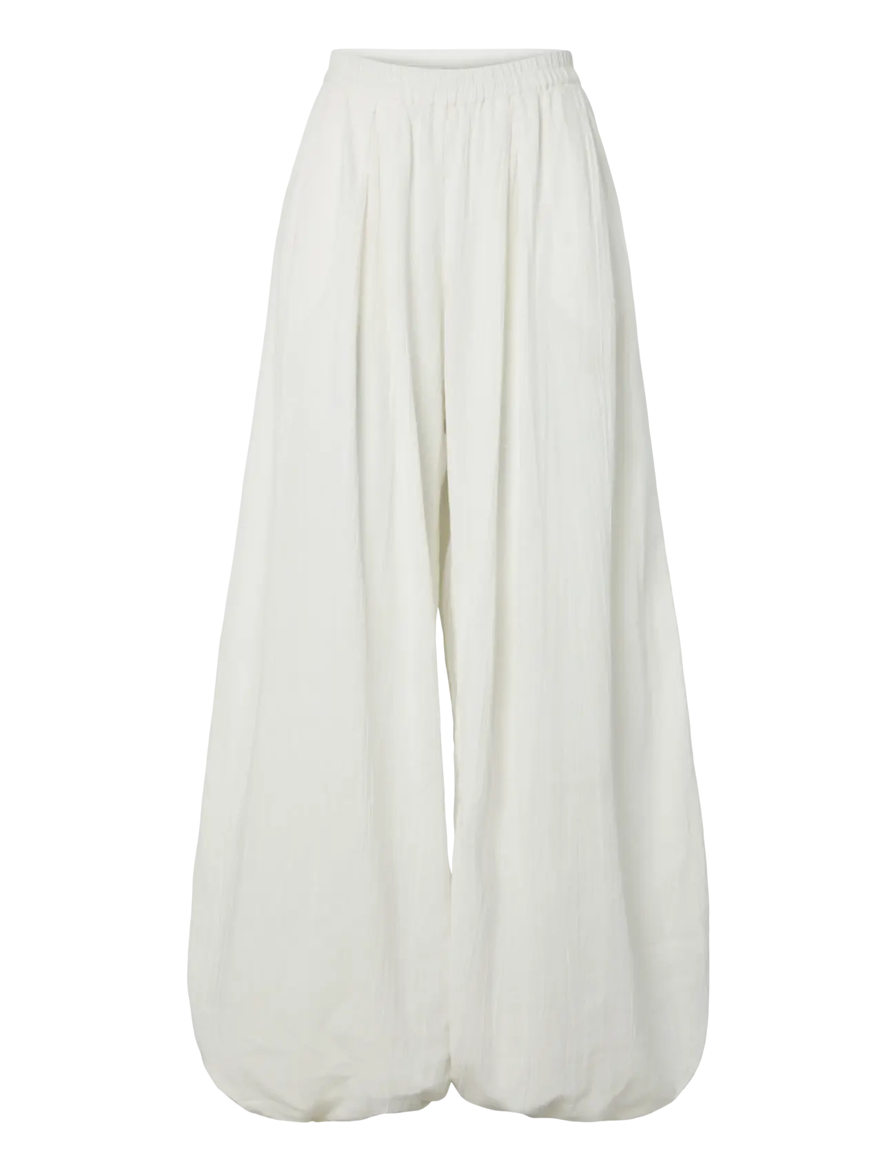 Pieces PCKIANA HW PANTS WVN BC - Trousers - CLOUD DANCER / white