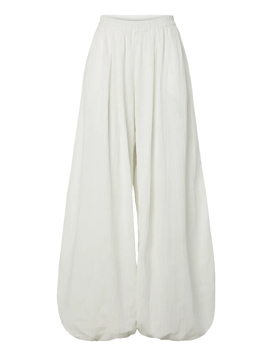 Pieces - PCKIANA HW PANTS WVN BC - hosen mit geradem bein - cloud dancer - 0