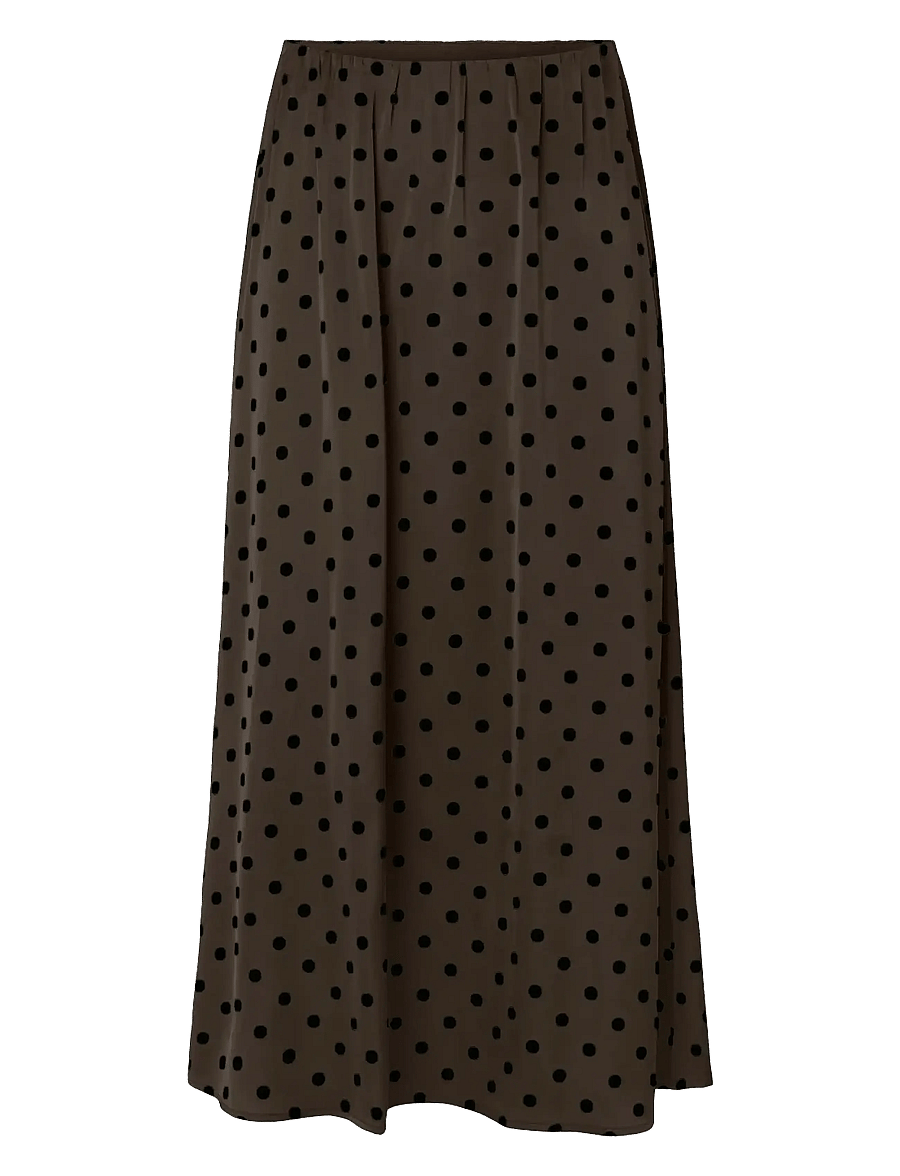 Pieces - PCJYTTA HW ANKLE SATIN SKIRT WVN D2D - hot fudge - 0