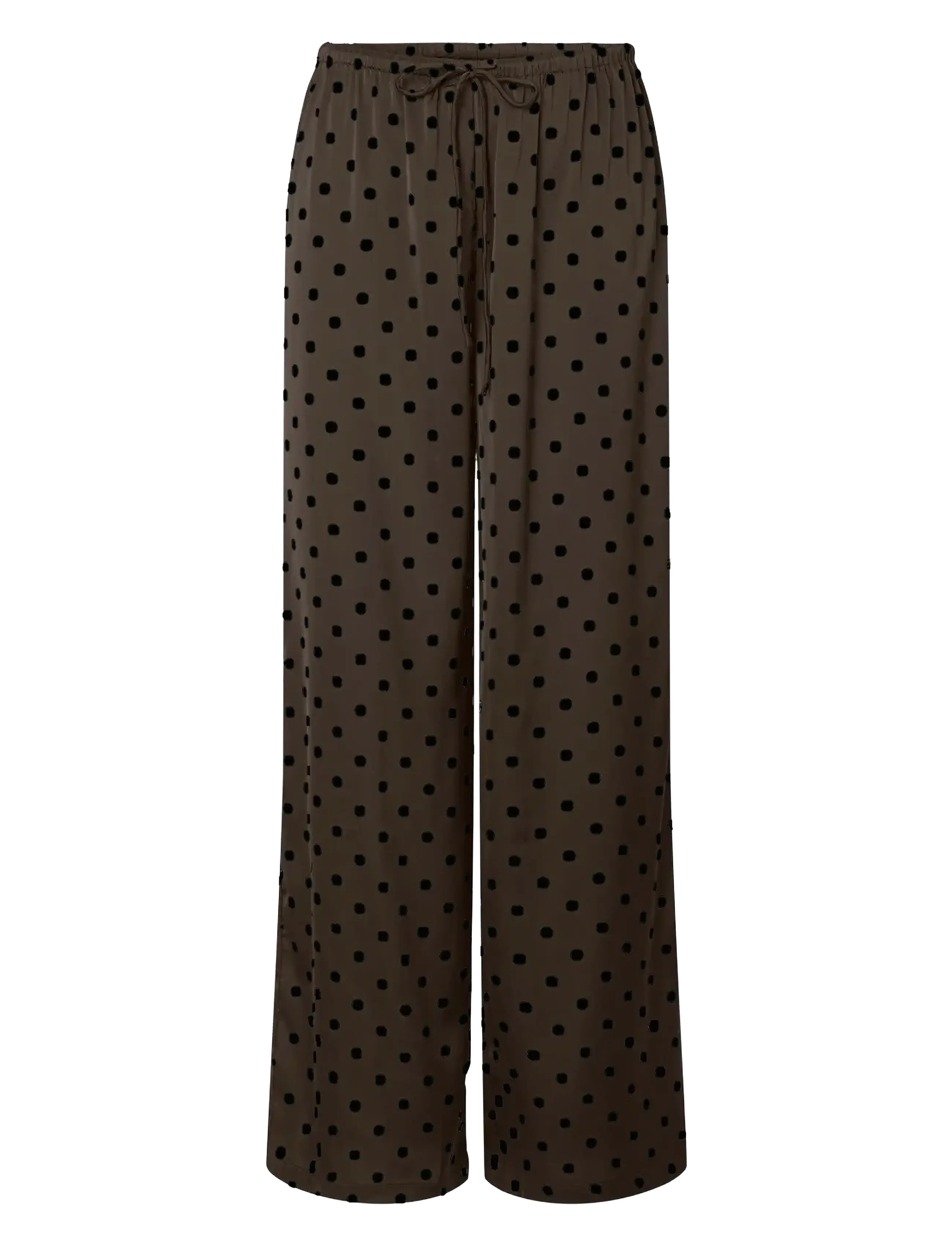 Pieces PCJYTTA MW STRAIGHT SATIN PANTS WVN D2D - Bukser - HOT FUDGE / brown