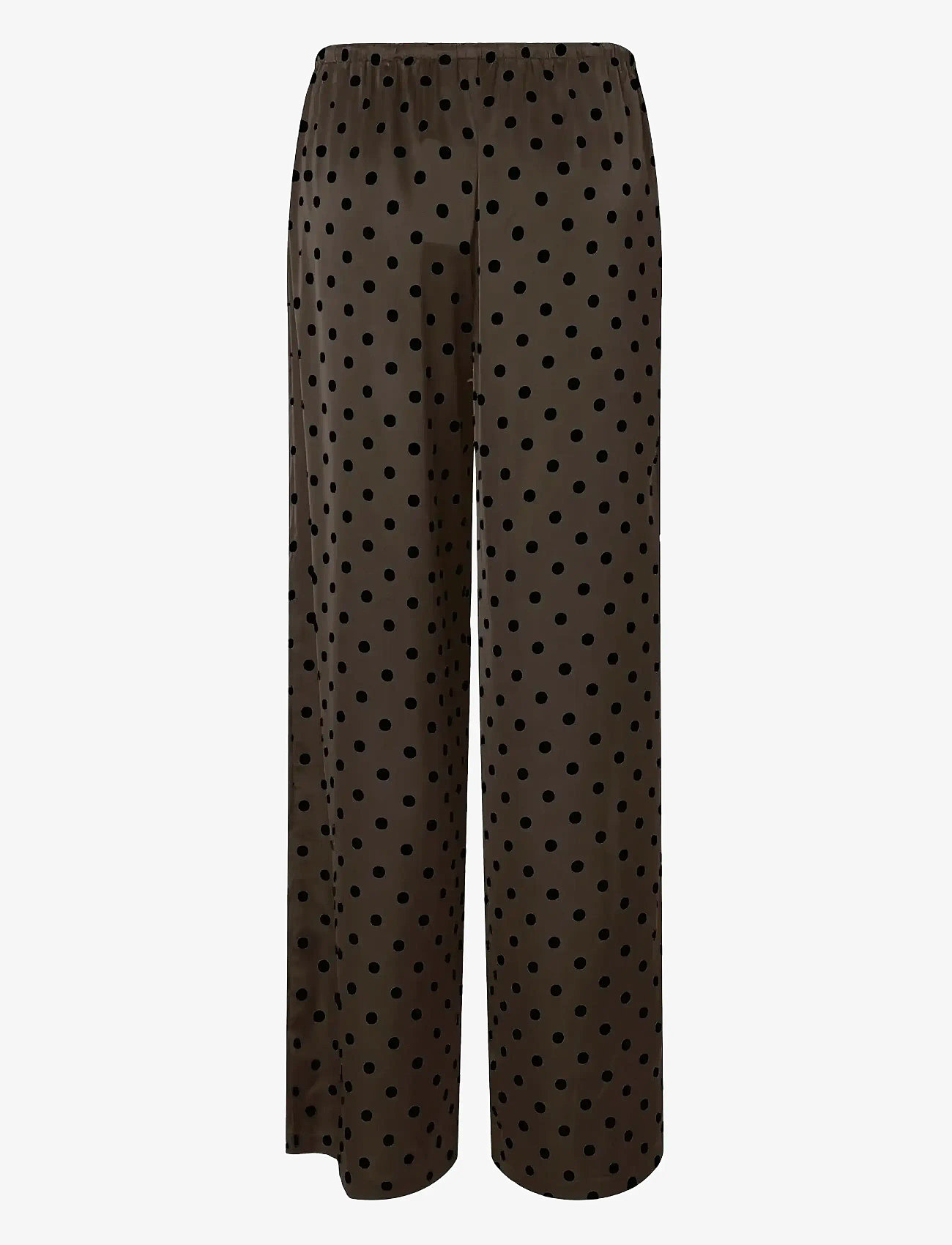 Pieces - PCJYTTA MW STRAIGHT SATIN PANTS WVN D2D - bukser med lige ben - hot fudge - 2