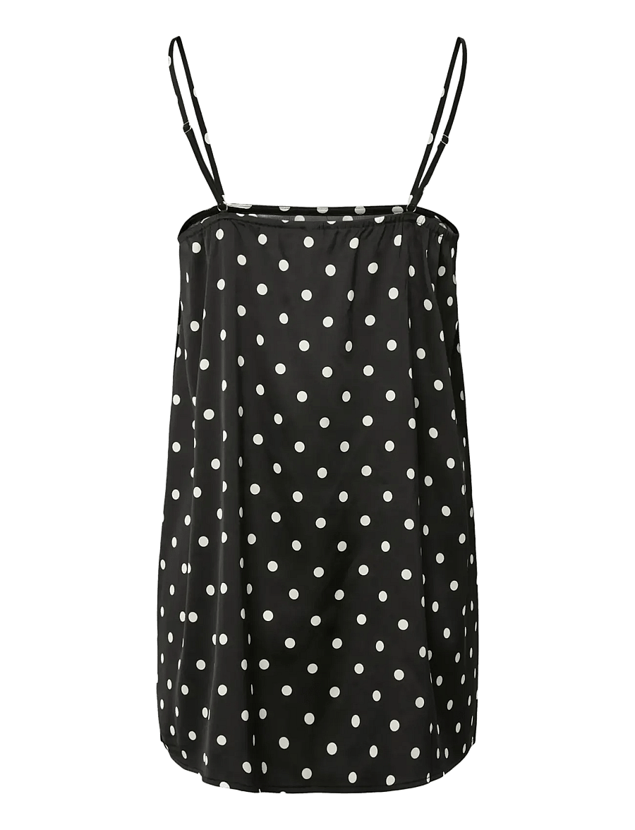 Pieces - PCJYTTA STRAP SATIN TOP WVN D2D - ermeløse bluser - black - 2