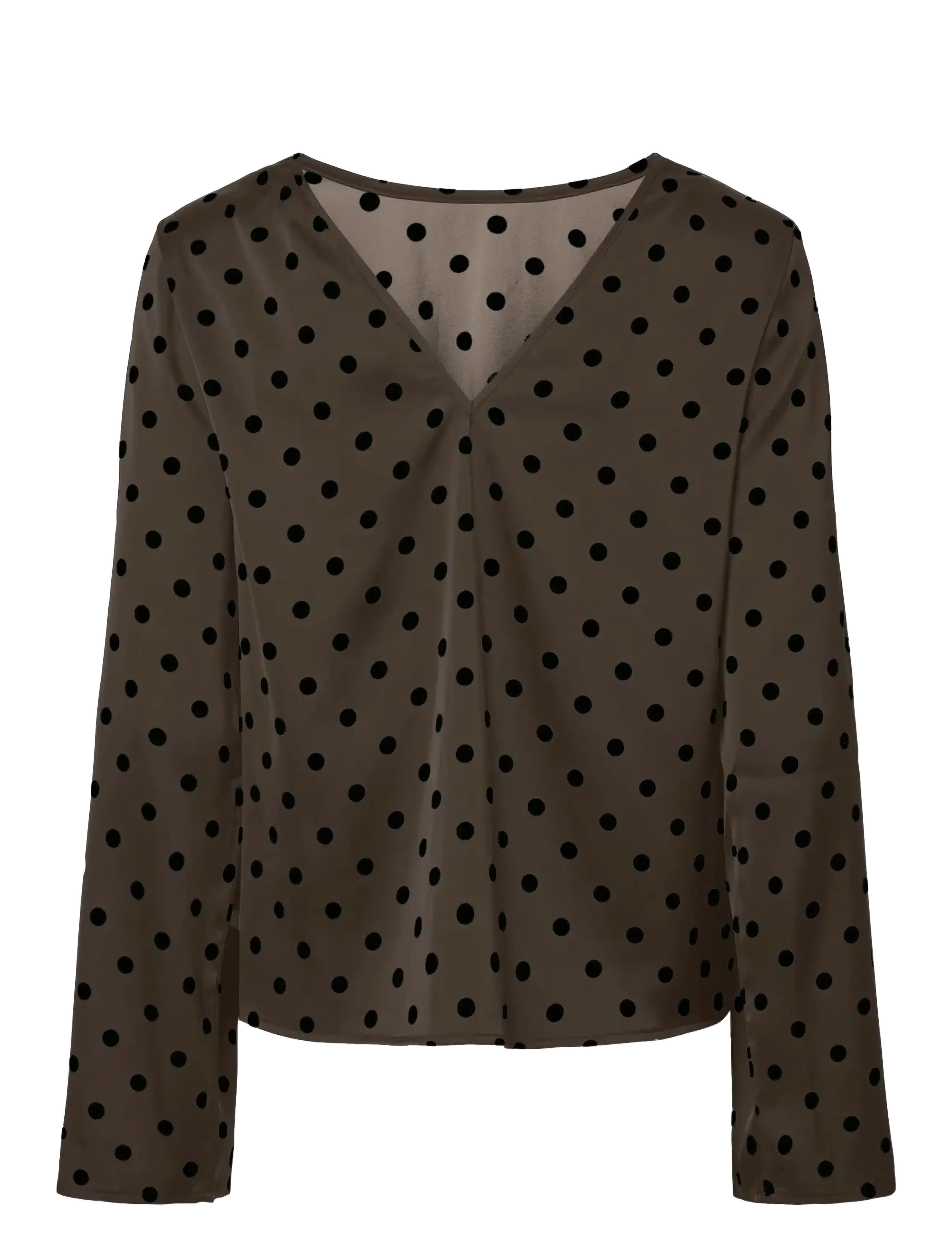 Pieces - PCJYTTA LS SATIN TOP WVN D2D - long sleeved blouses - hot fudge - 1