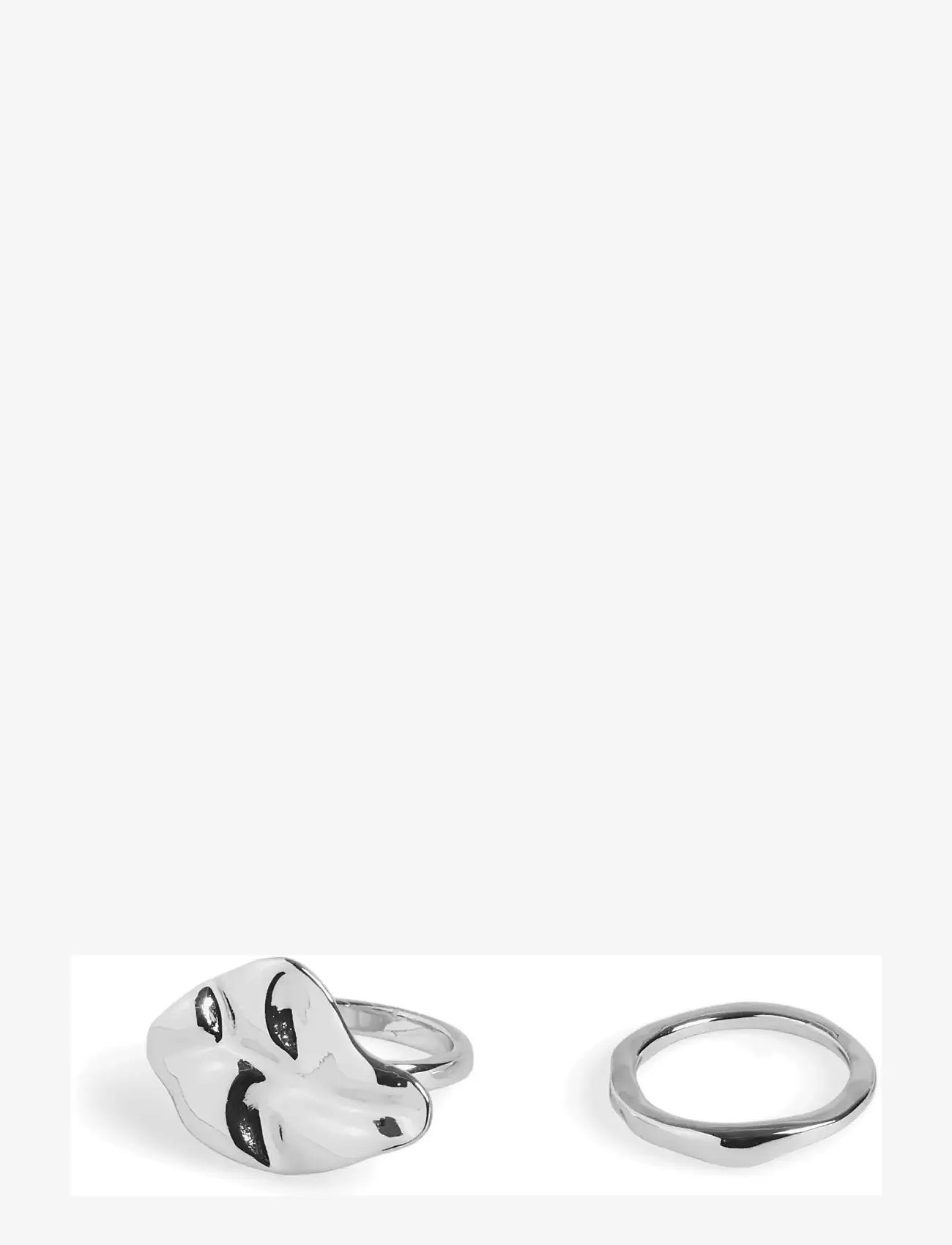 Pieces - PCMANNA RING 2-PACK PP - madalaimad hinnad - silver colour - 0