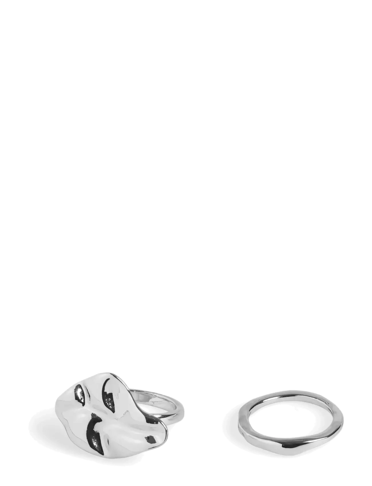 Pieces PCMANNA RING 2-PACK PP - Accessoires - SILVER COLOUR / silver