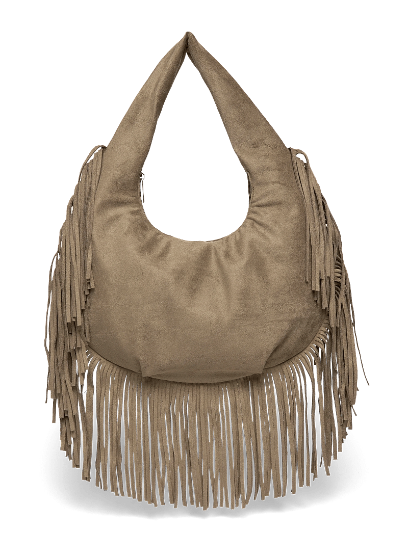 Pieces - PCFINA FRINGE SHOULDER BAG PP - hverdags stil - woodbine - 0