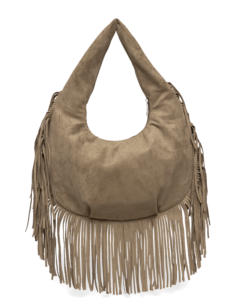Pieces - PCFINA FRINGE SHOULDER BAG PP - hverdags stil - woodbine - 1