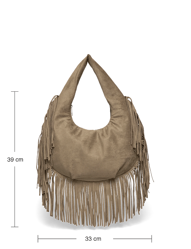 Pieces - PCFINA FRINGE SHOULDER BAG PP - hverdags stil - woodbine - 3
