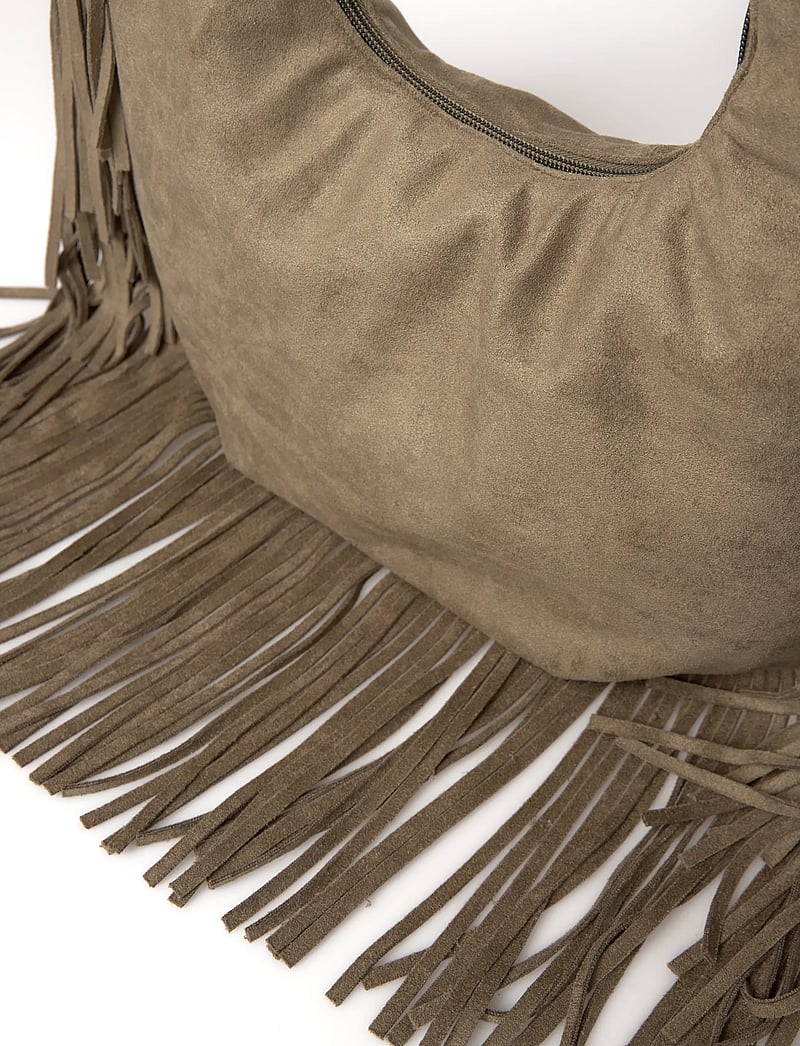 Pieces - PCFINA FRINGE SHOULDER BAG PP - hverdags stil - woodbine - 4