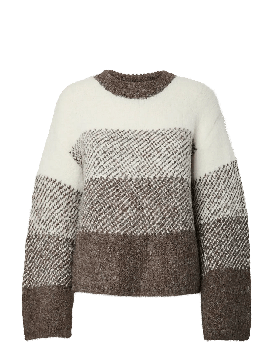 Pieces - PCALAYNA LS O-NECK KNIT BC - stickade tröjor - coffee quartz - 1